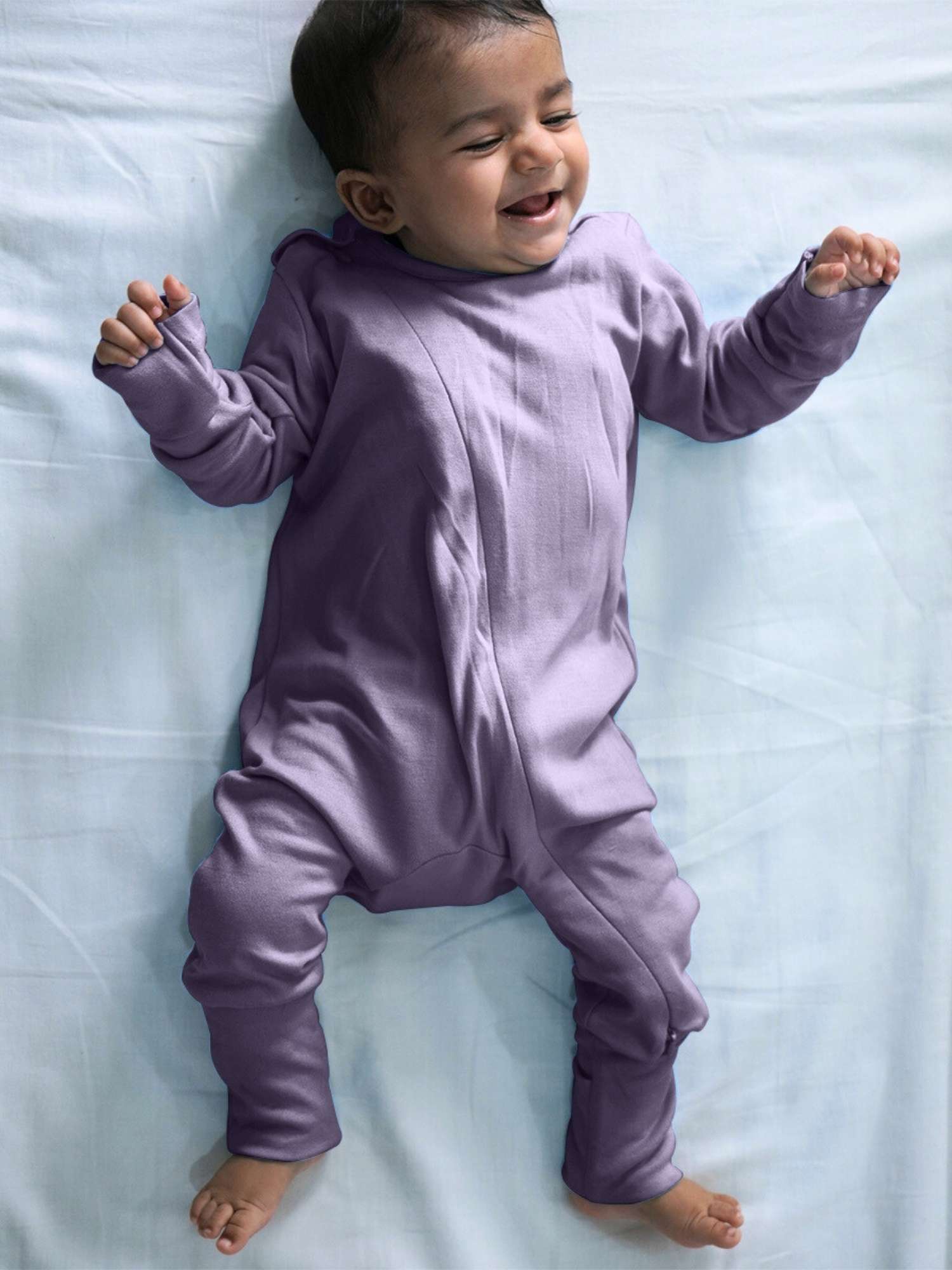 bamboo sleepsuit with reversible mittens & footie