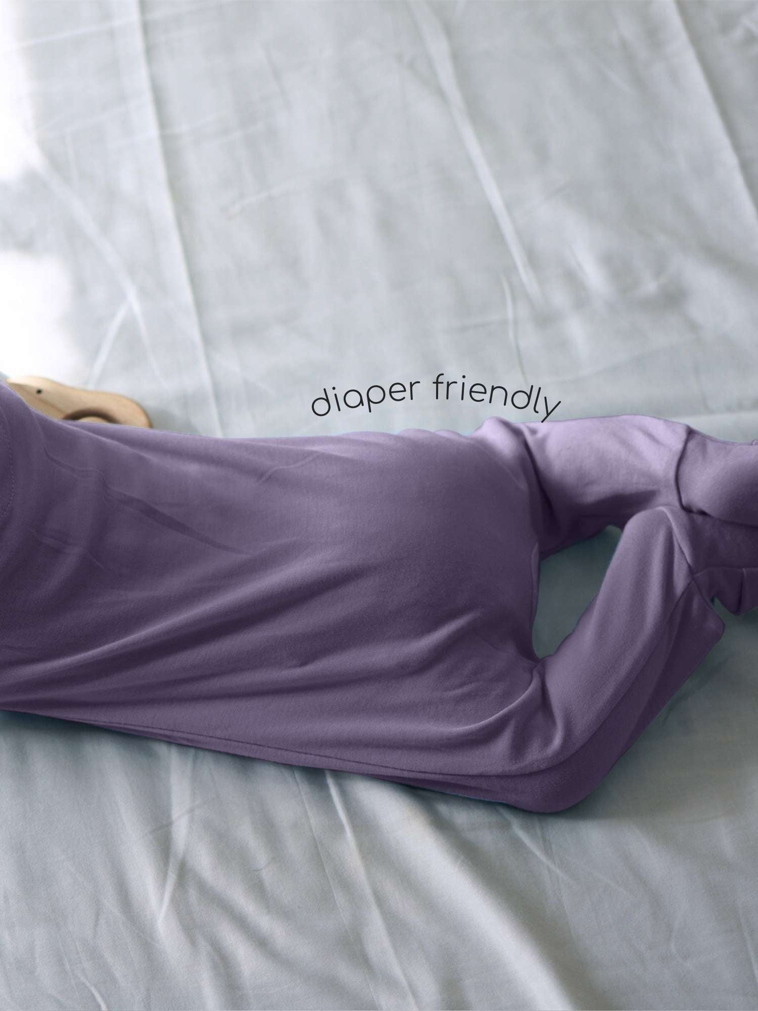 bamboo sleepsuit with reversible mittens & footie