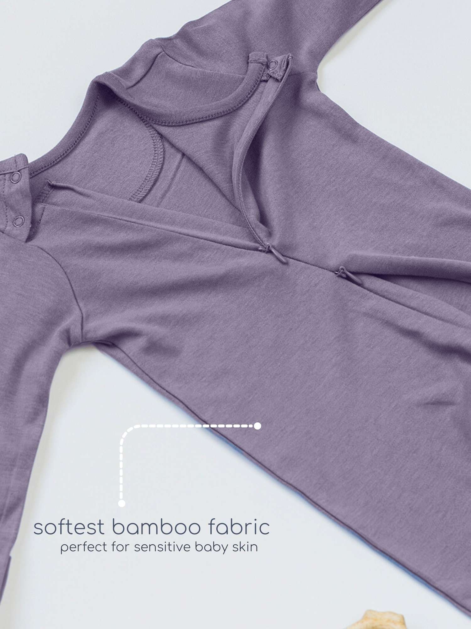 bamboo sleepsuit with reversible mittens & footie