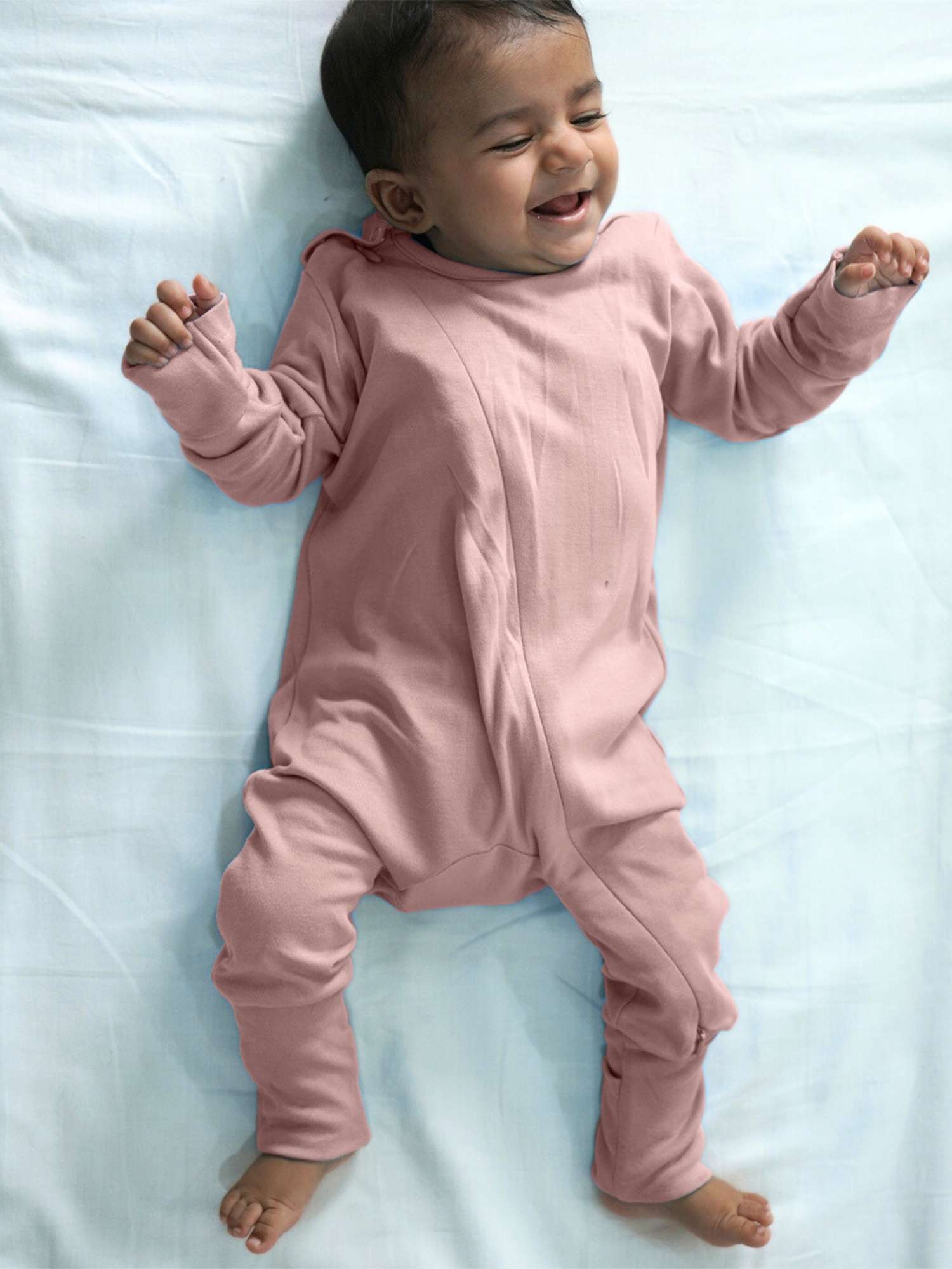 bamboo sleepsuit with reversible mittens & footie