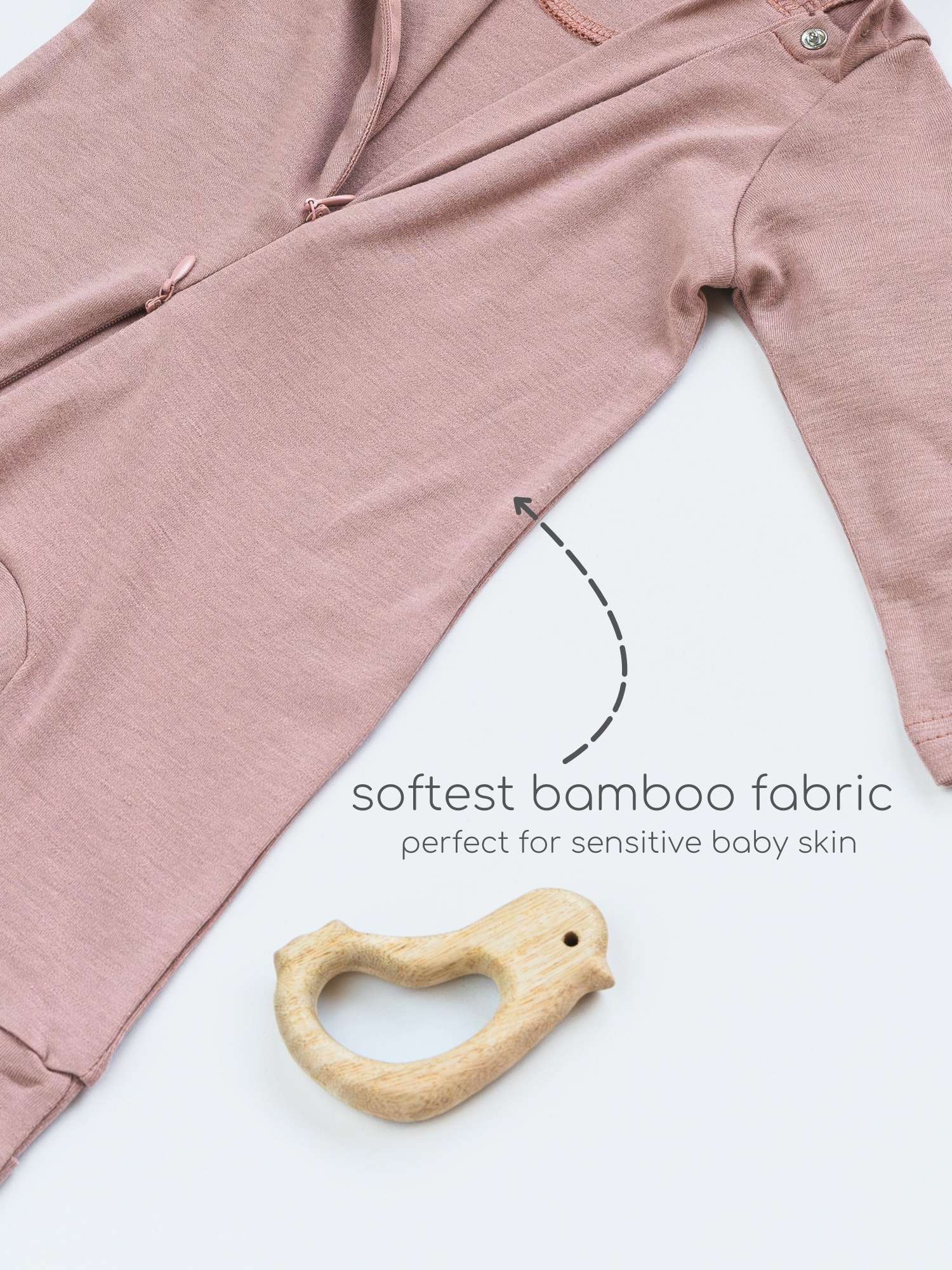 bamboo sleepsuit with reversible mittens & footie
