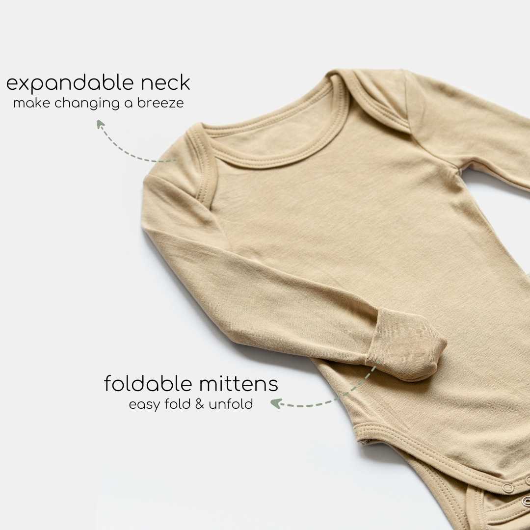 long sleeve bamboo bodysuit for baby