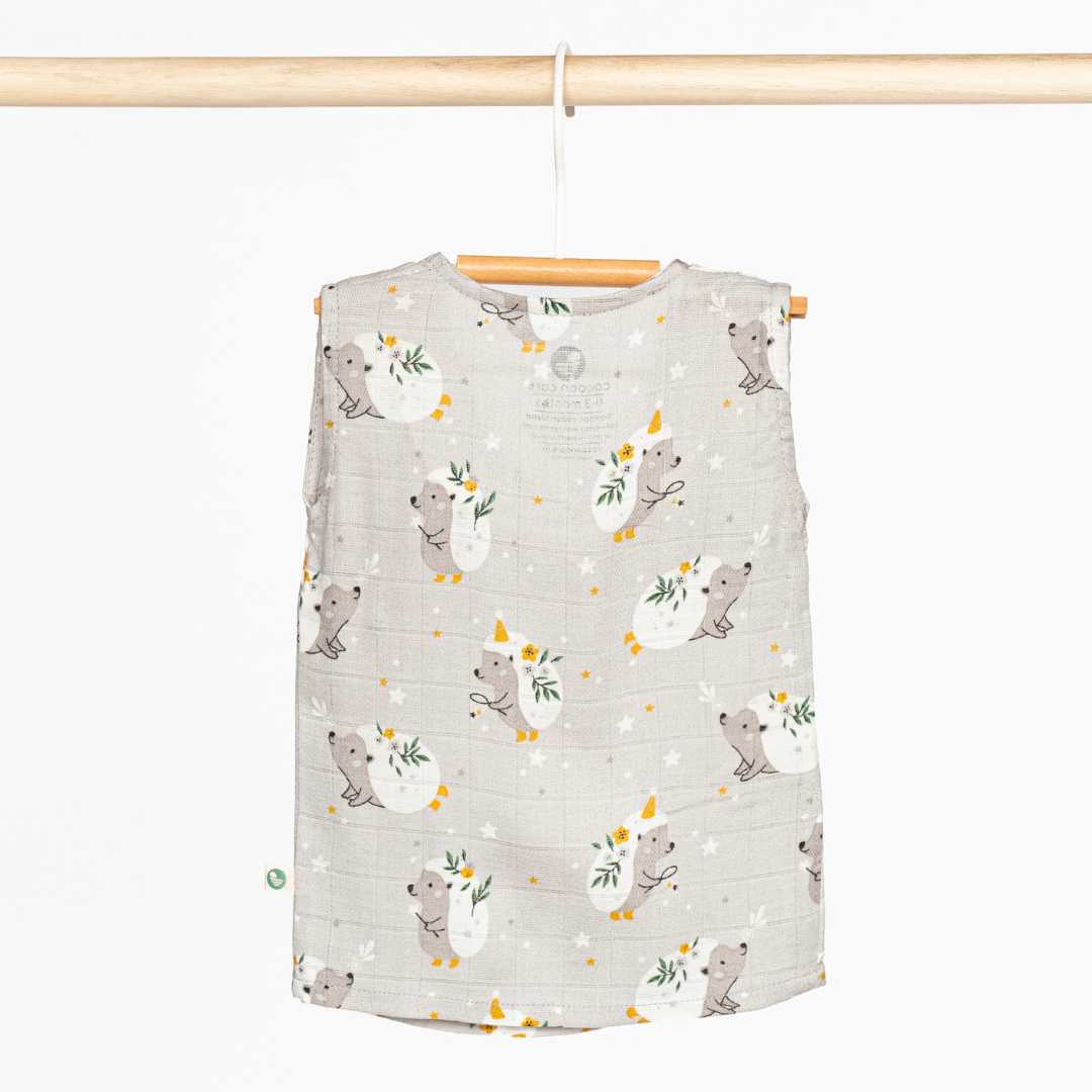 bamboo muslin kimono vest