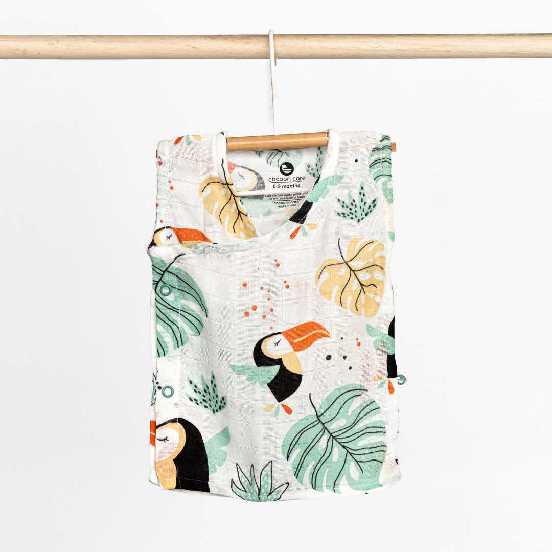 bamboo muslin kimono vest