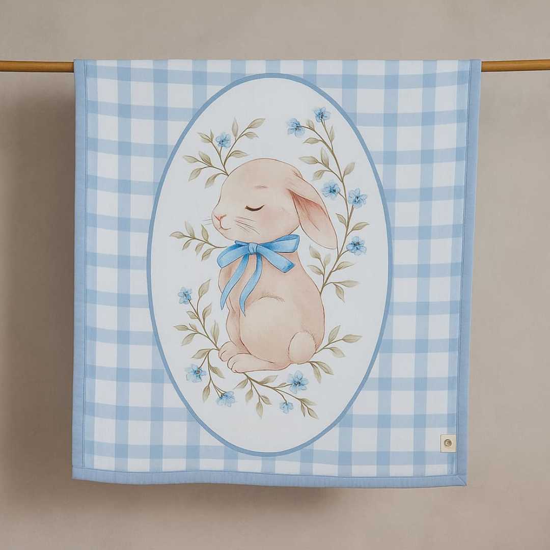bamboo muslin baby blanket - placement print