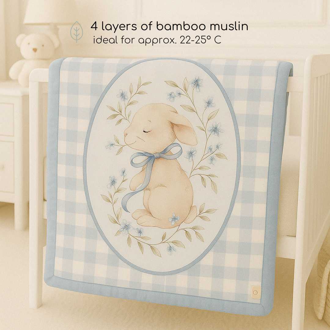 bamboo muslin baby blanket - placement print