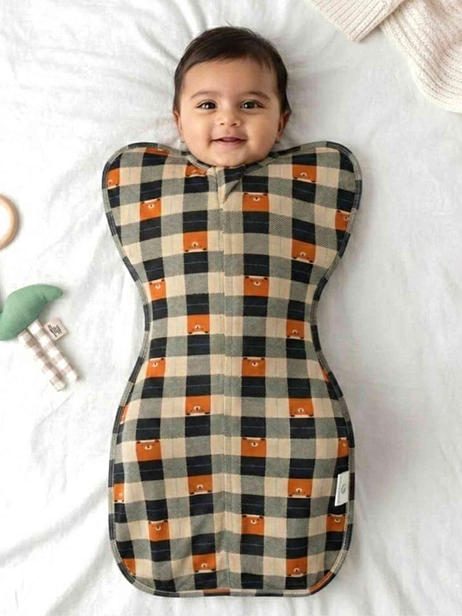 bamboo hands up swaddle pod for baby - prints