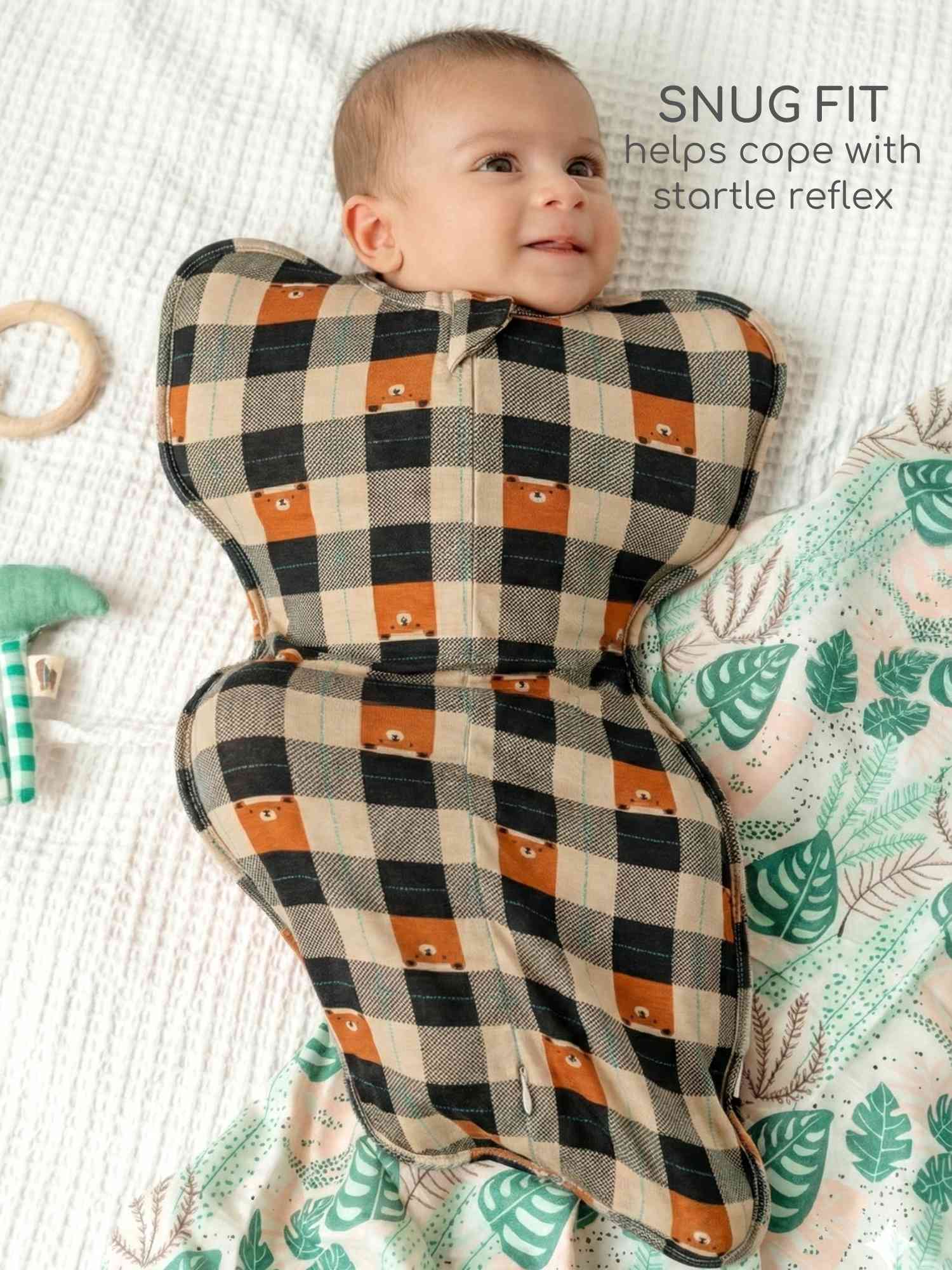 bamboo hands up swaddle pod for baby