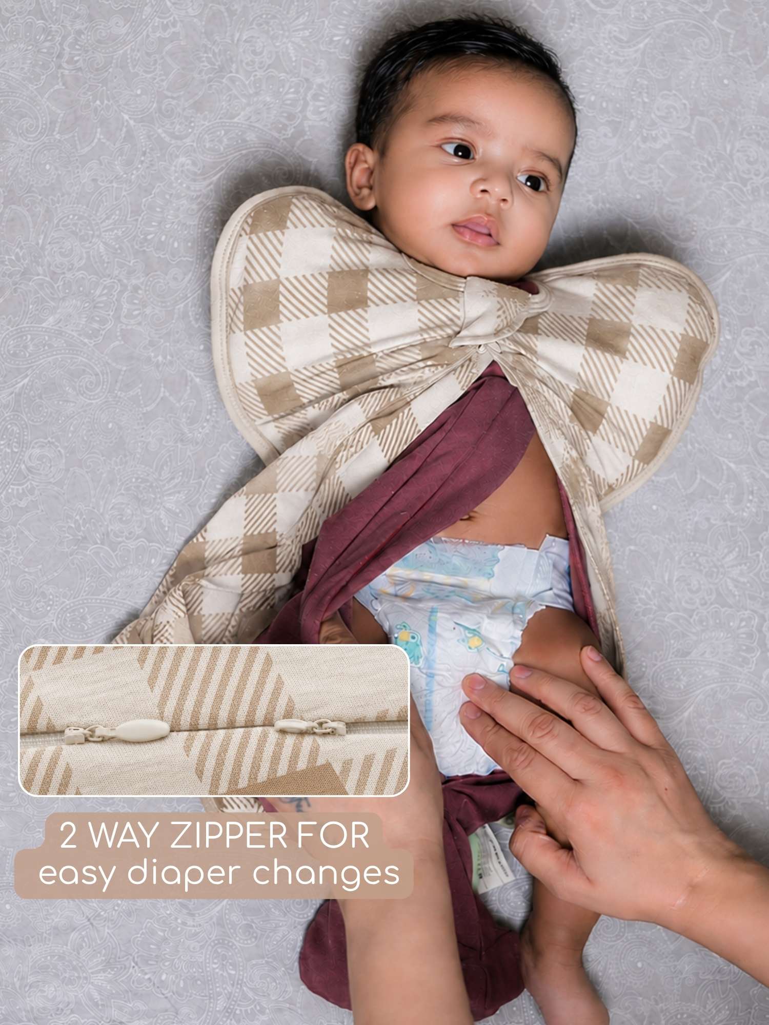 bamboo hands up swaddle pod for baby