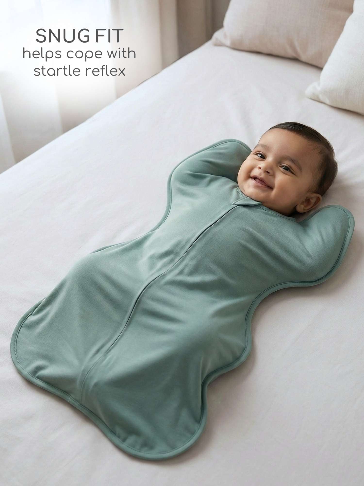 bamboo hands up swaddle pod for baby
