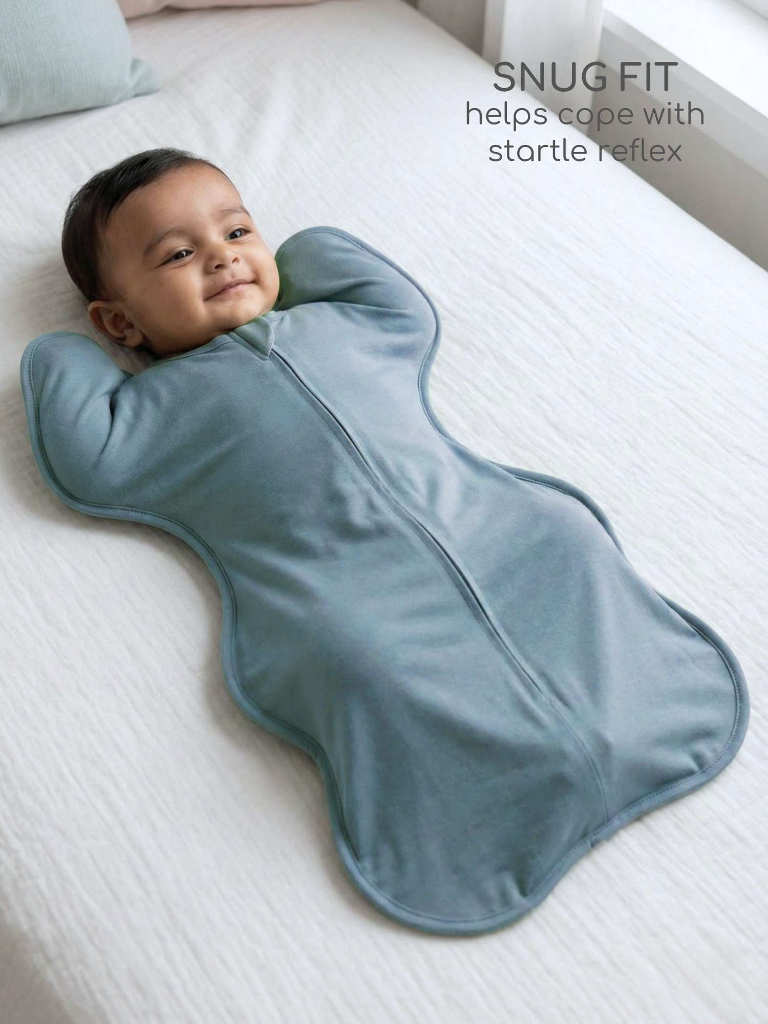 bamboo hands up swaddle pod for baby