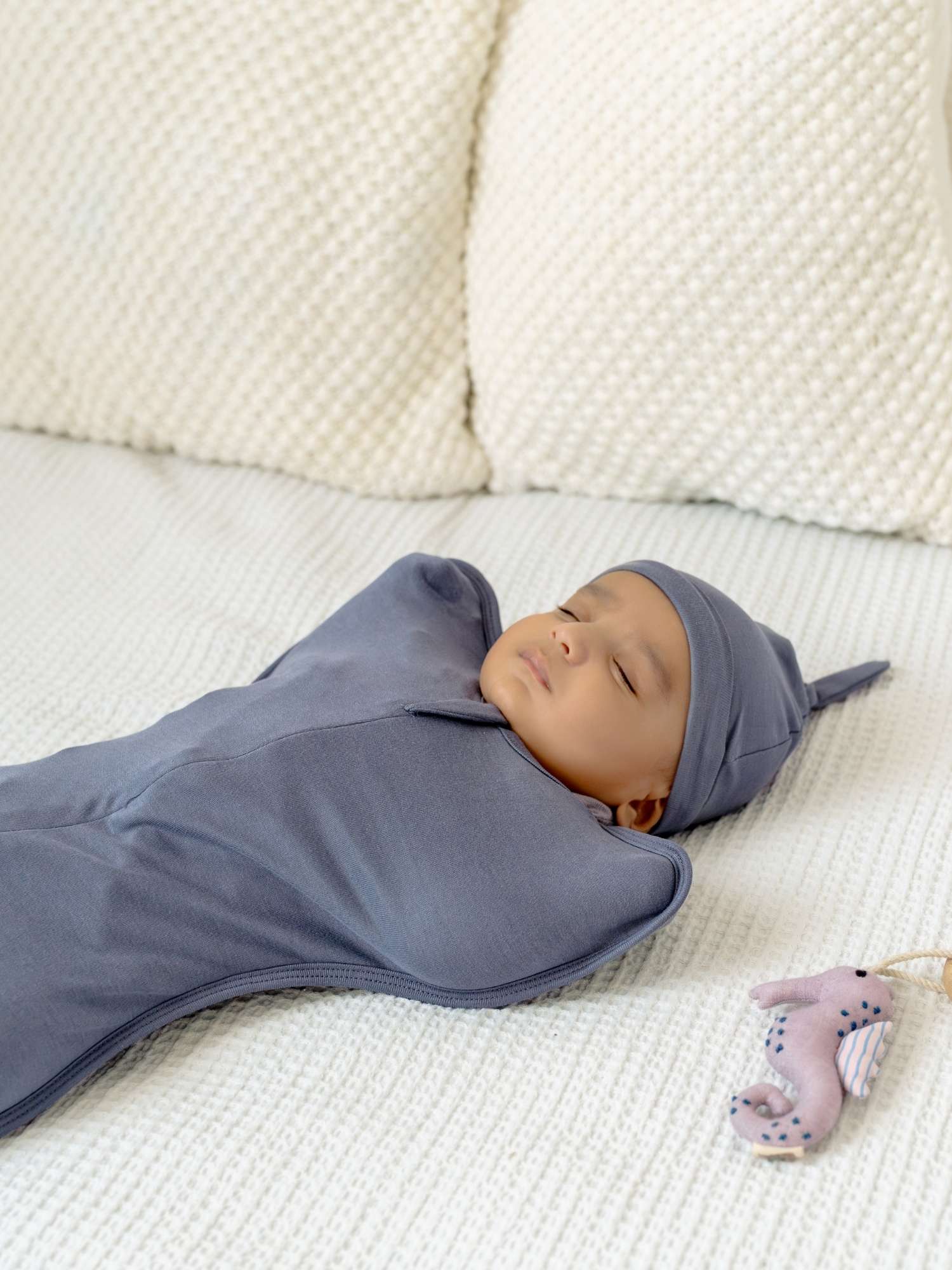 bamboo hands up swaddle pod for baby - solid colours