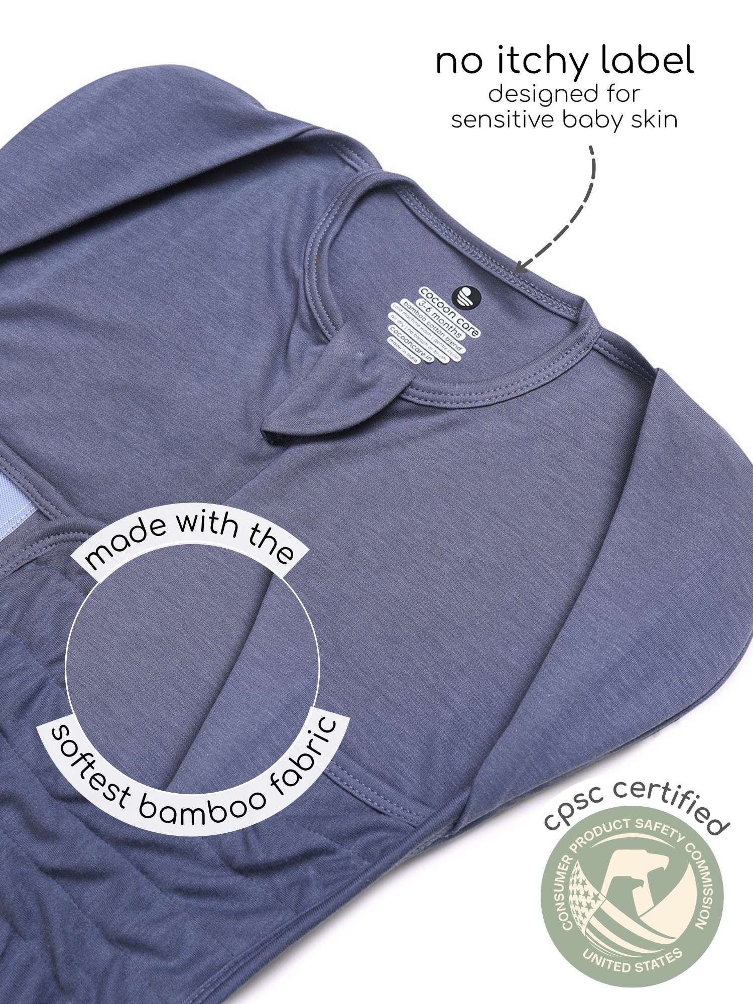 bamboo SNUGZIE™ 3 arms position swaddle pod