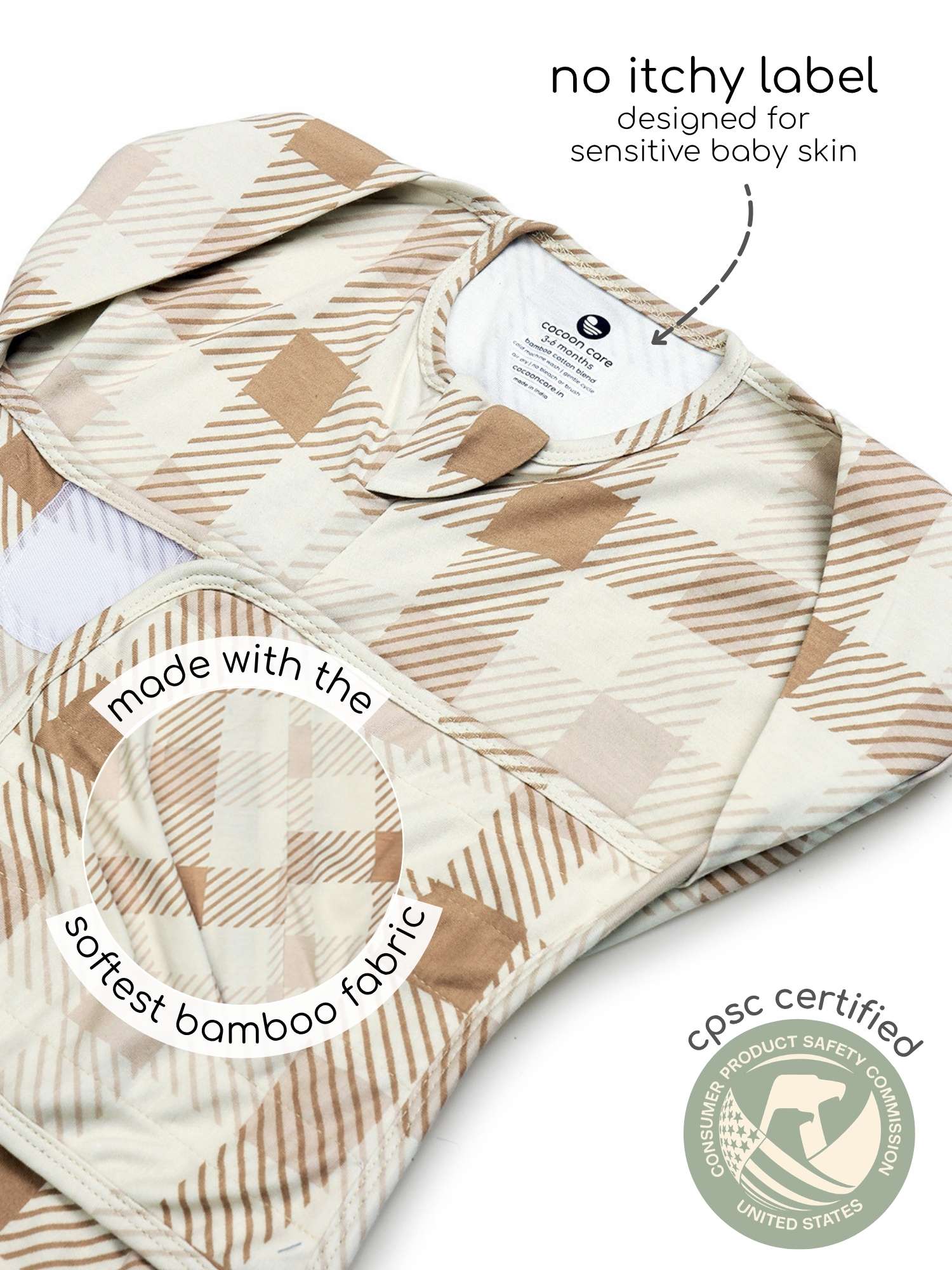 bamboo SNUGZIE™ 3 arms position swaddle pod