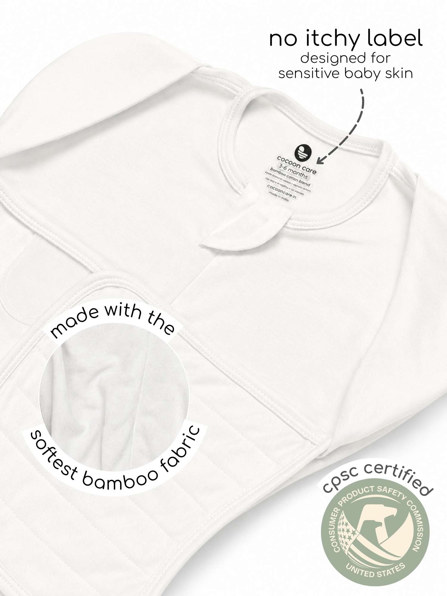 bamboo SNUGZIE™ 3 arms position swaddle pod