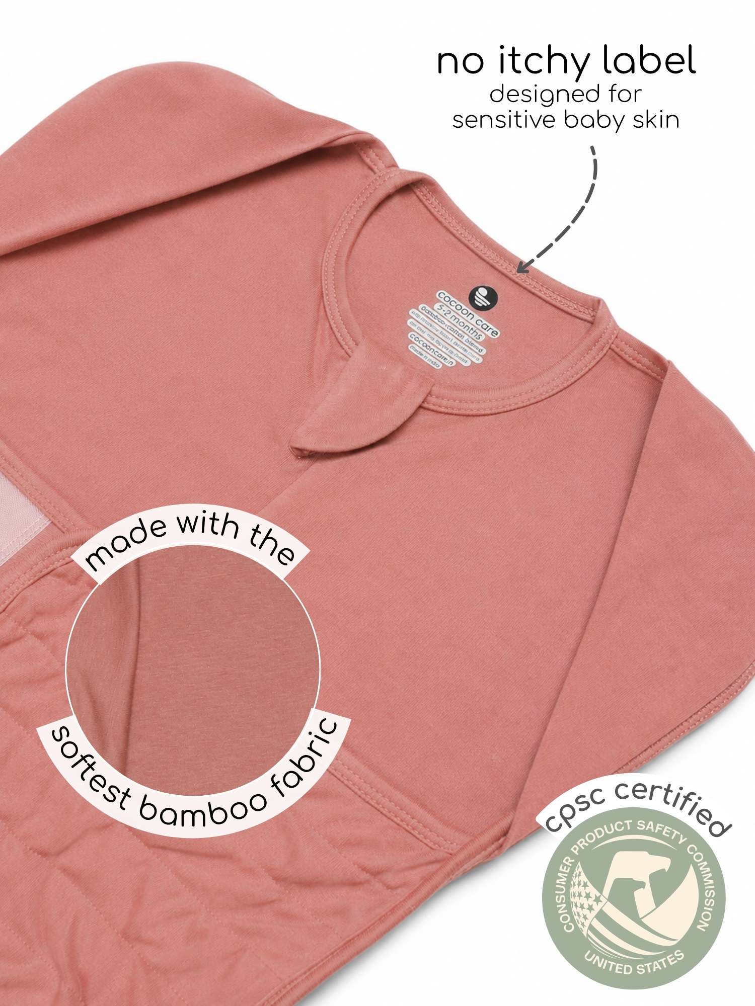 bamboo SNUGZIE™ 3 arms position swaddle pod