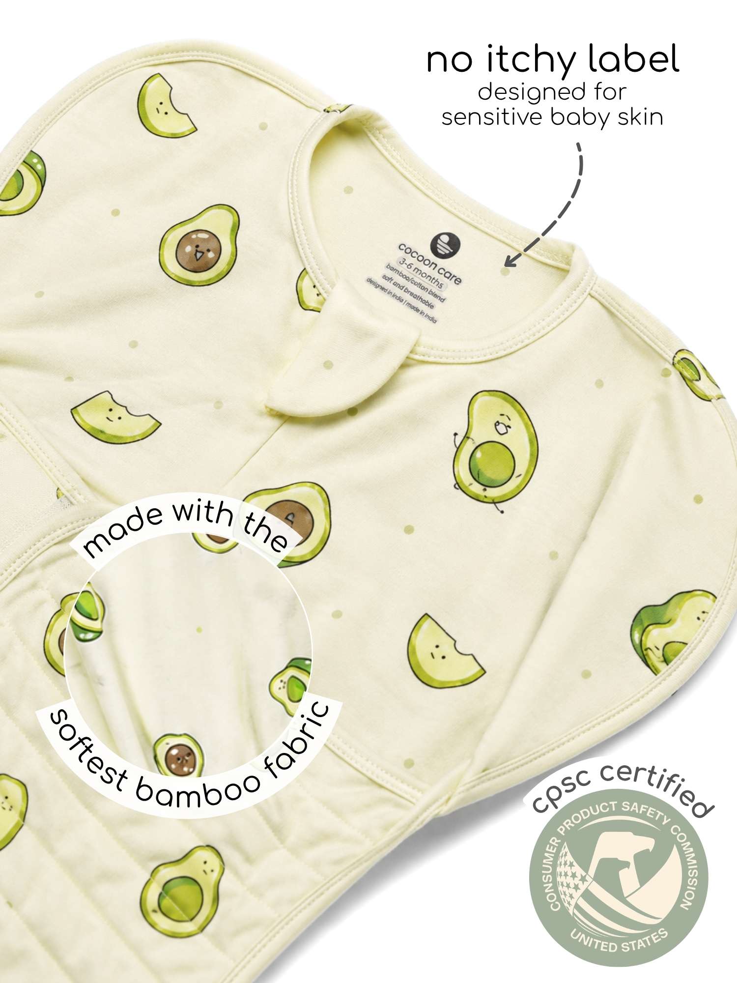 bamboo SNUGZIE™ 3 arms position swaddle pod