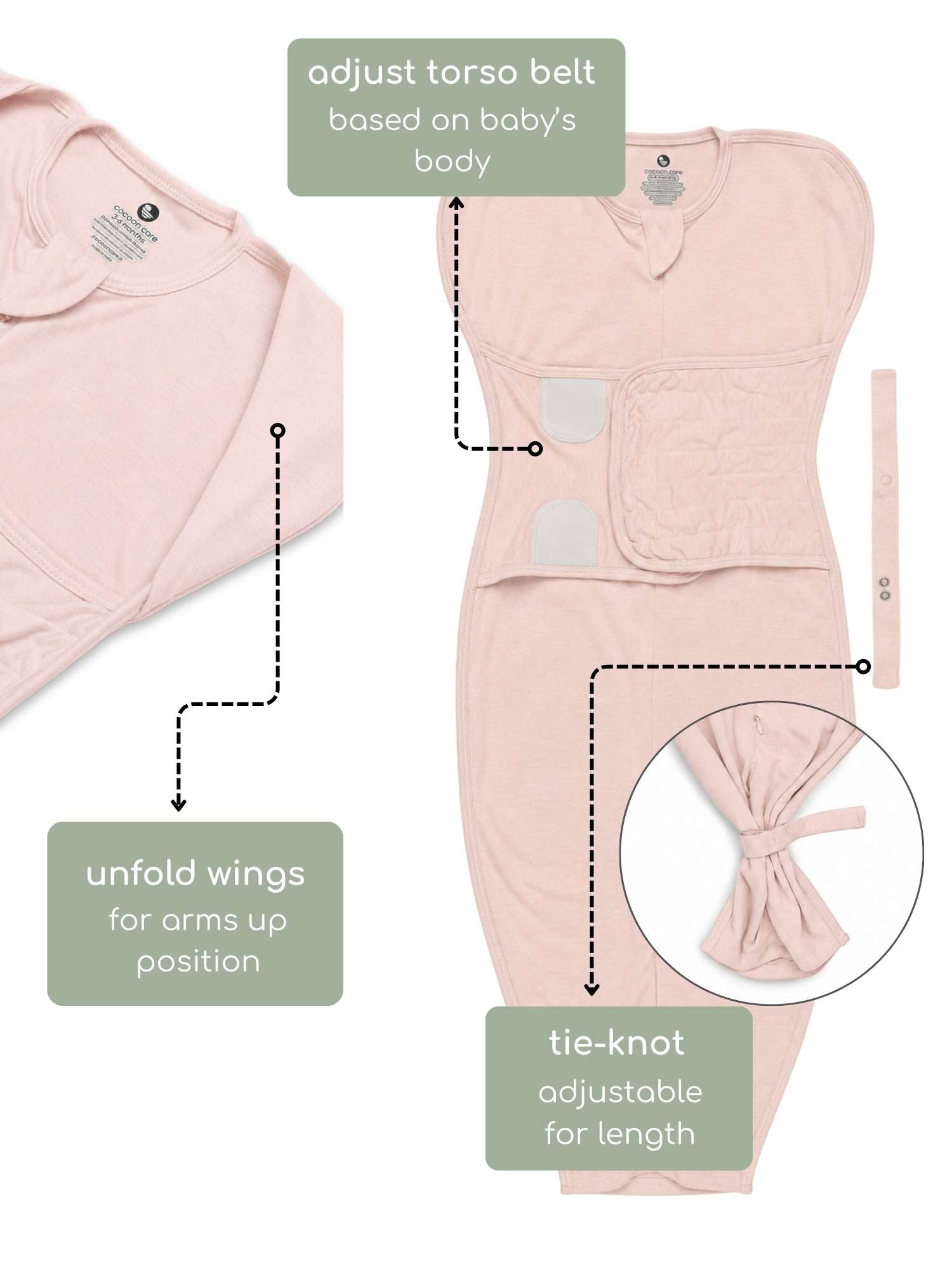 bamboo SNUGZIE™ 3 arms position swaddle pod