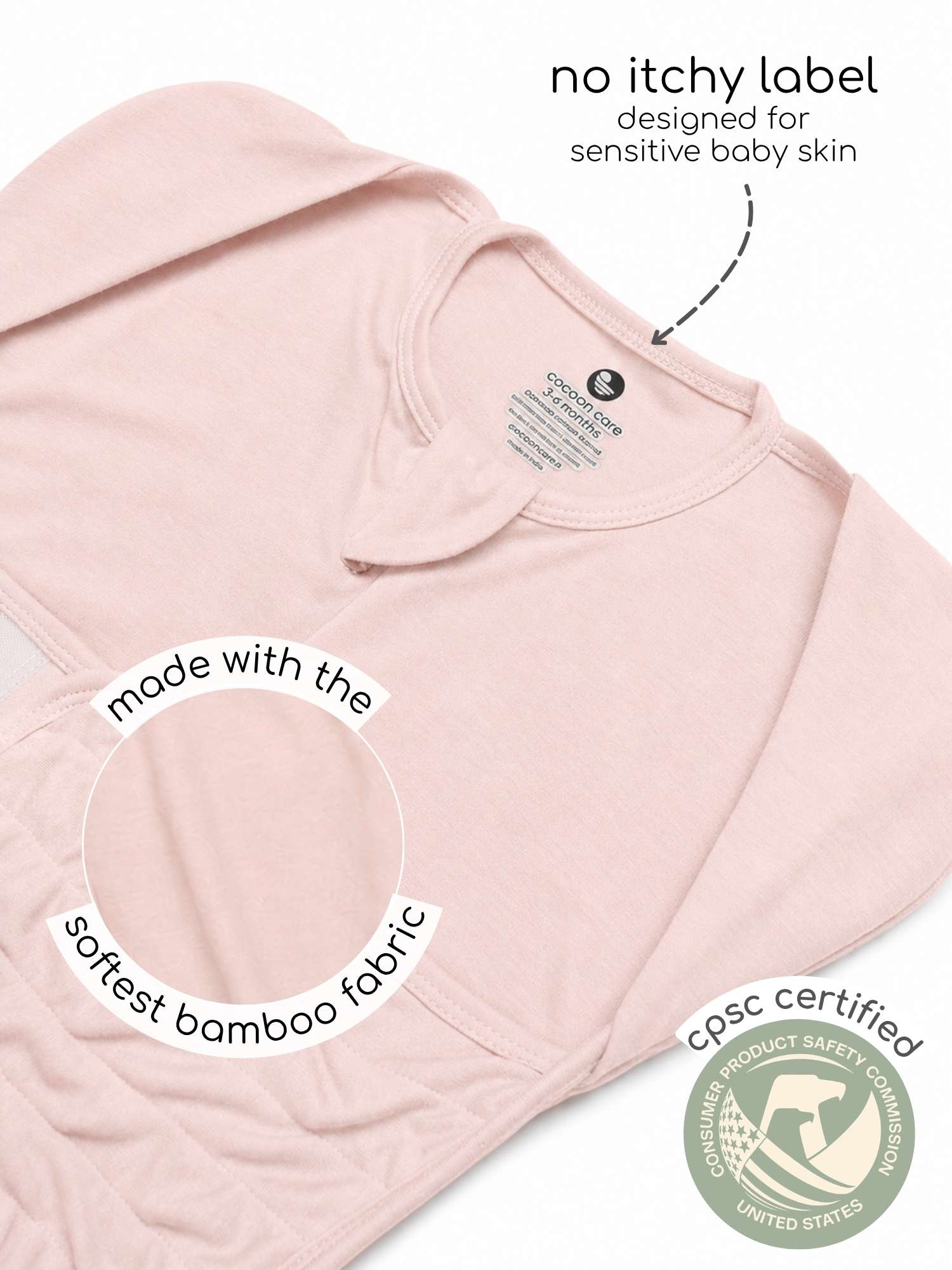 bamboo SNUGZIE™ 3 arms position swaddle pod