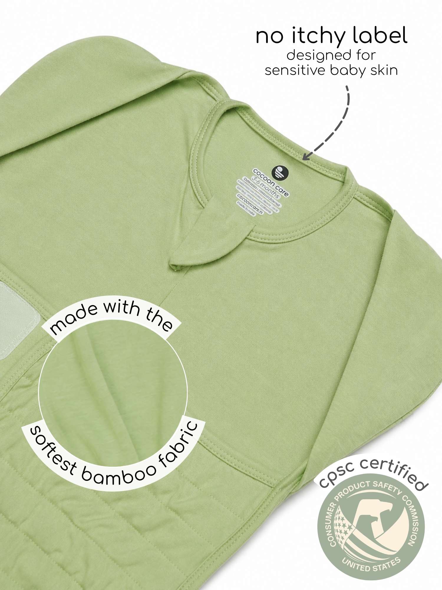 bamboo SNUGZIE™ 3 arms position swaddle pod