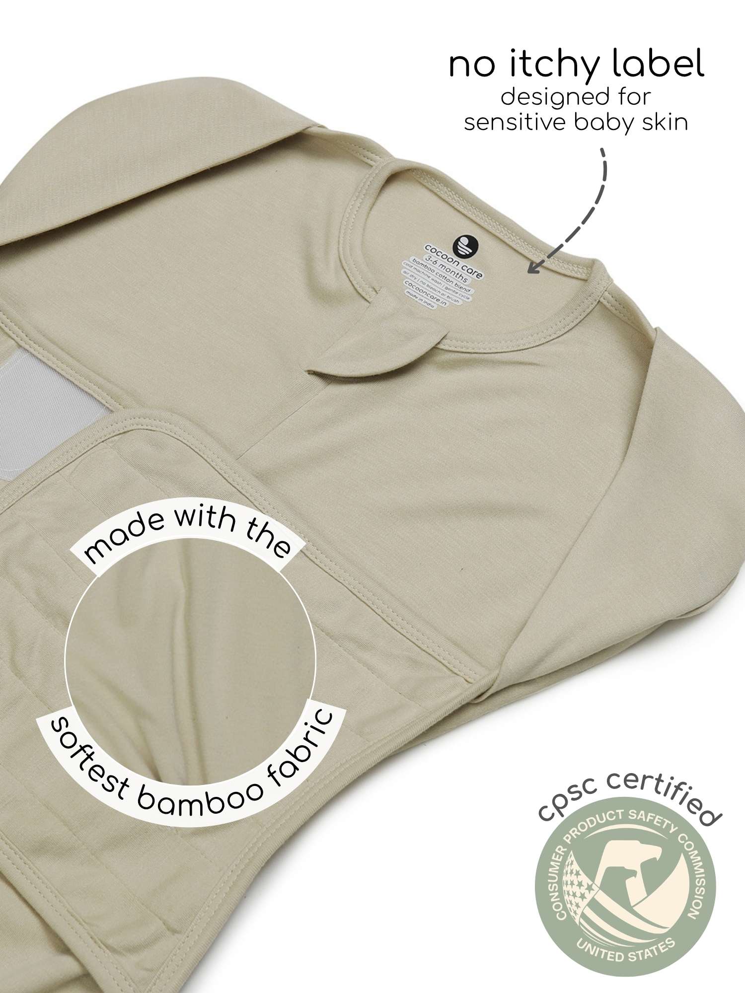 bamboo SNUGZIE™ 3 arms position swaddle pod