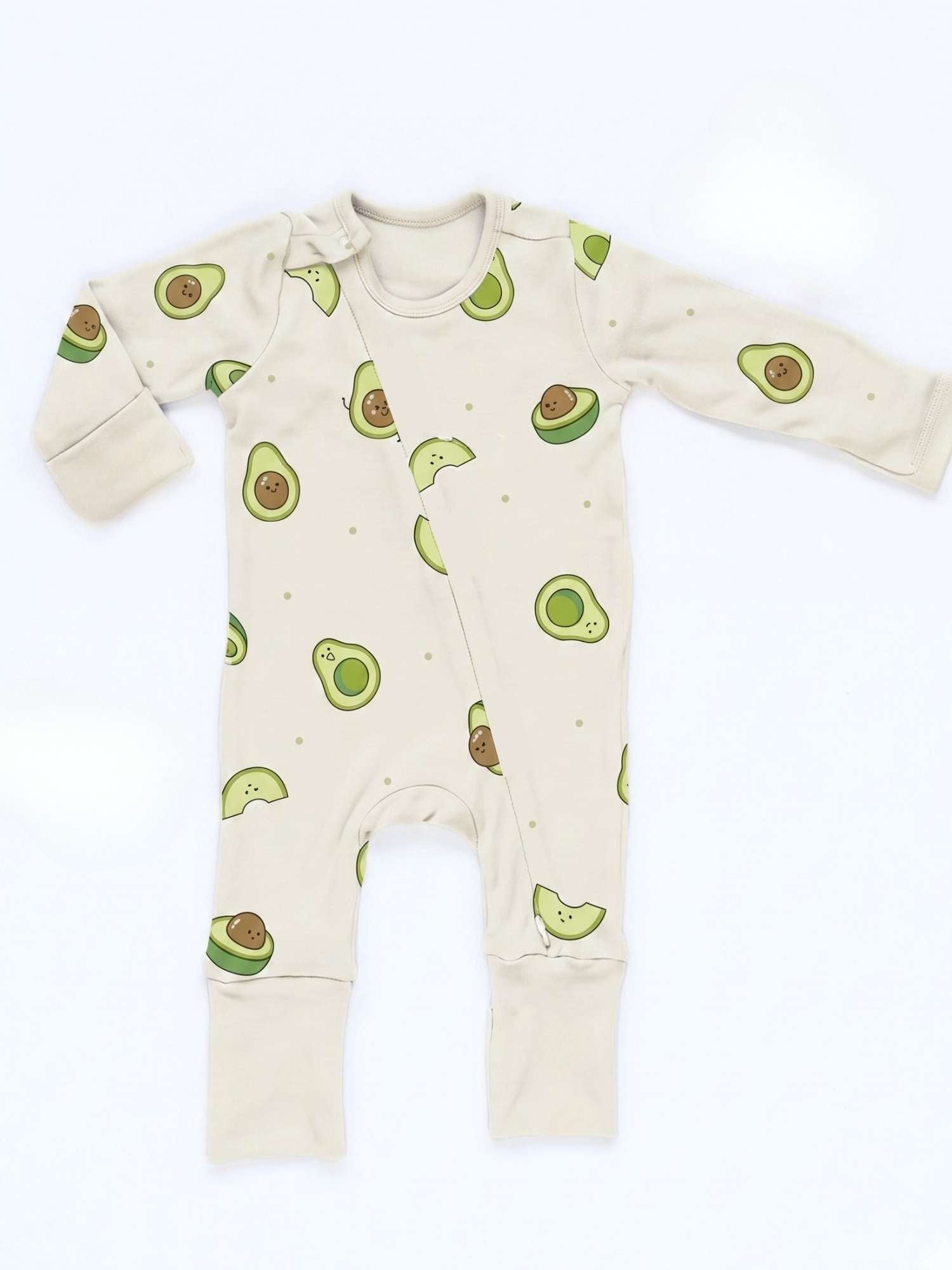 bamboo sleepsuit with reversible mittens & footie
