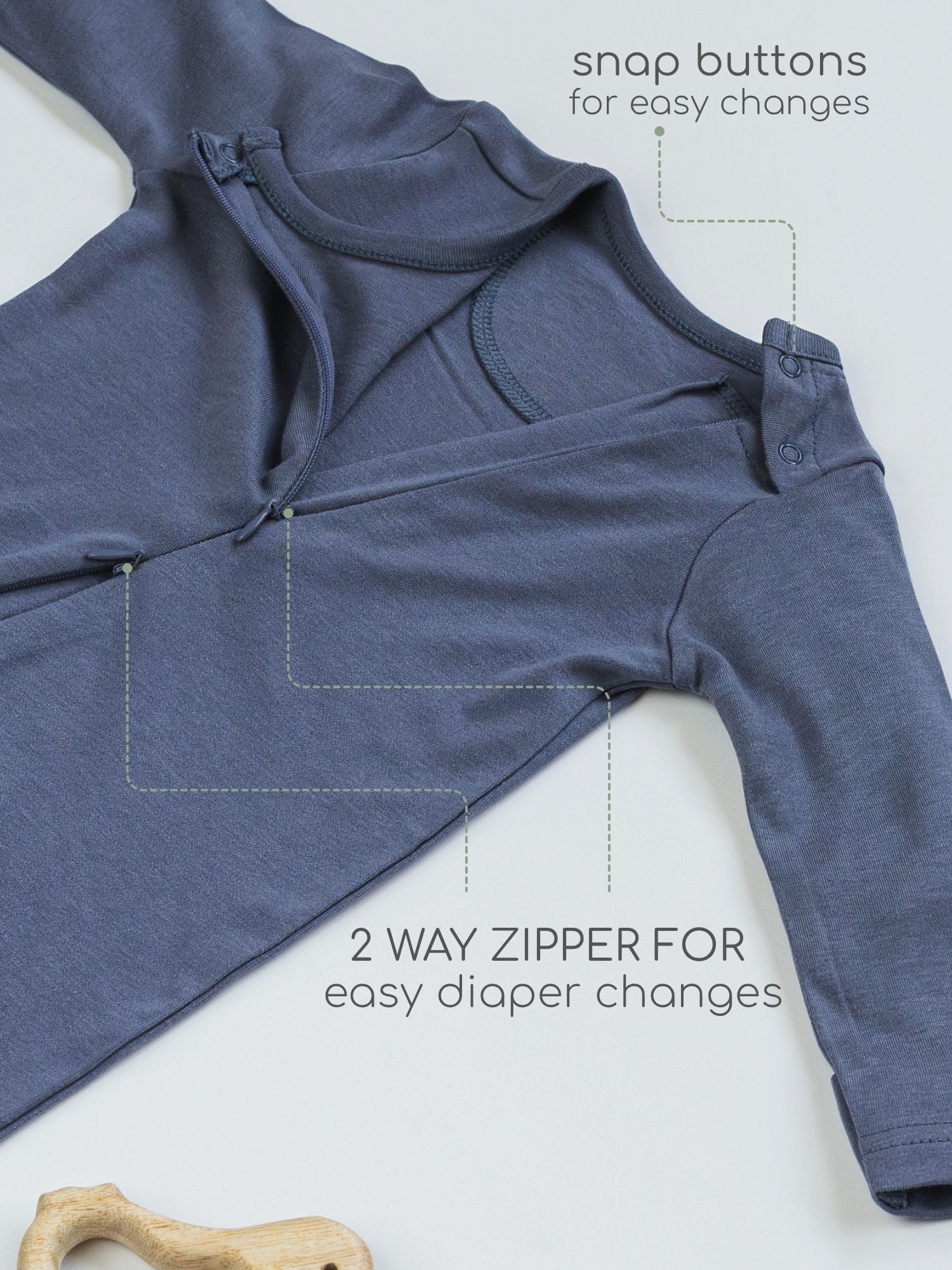 bamboo sleepsuit with reversible mittens & footie