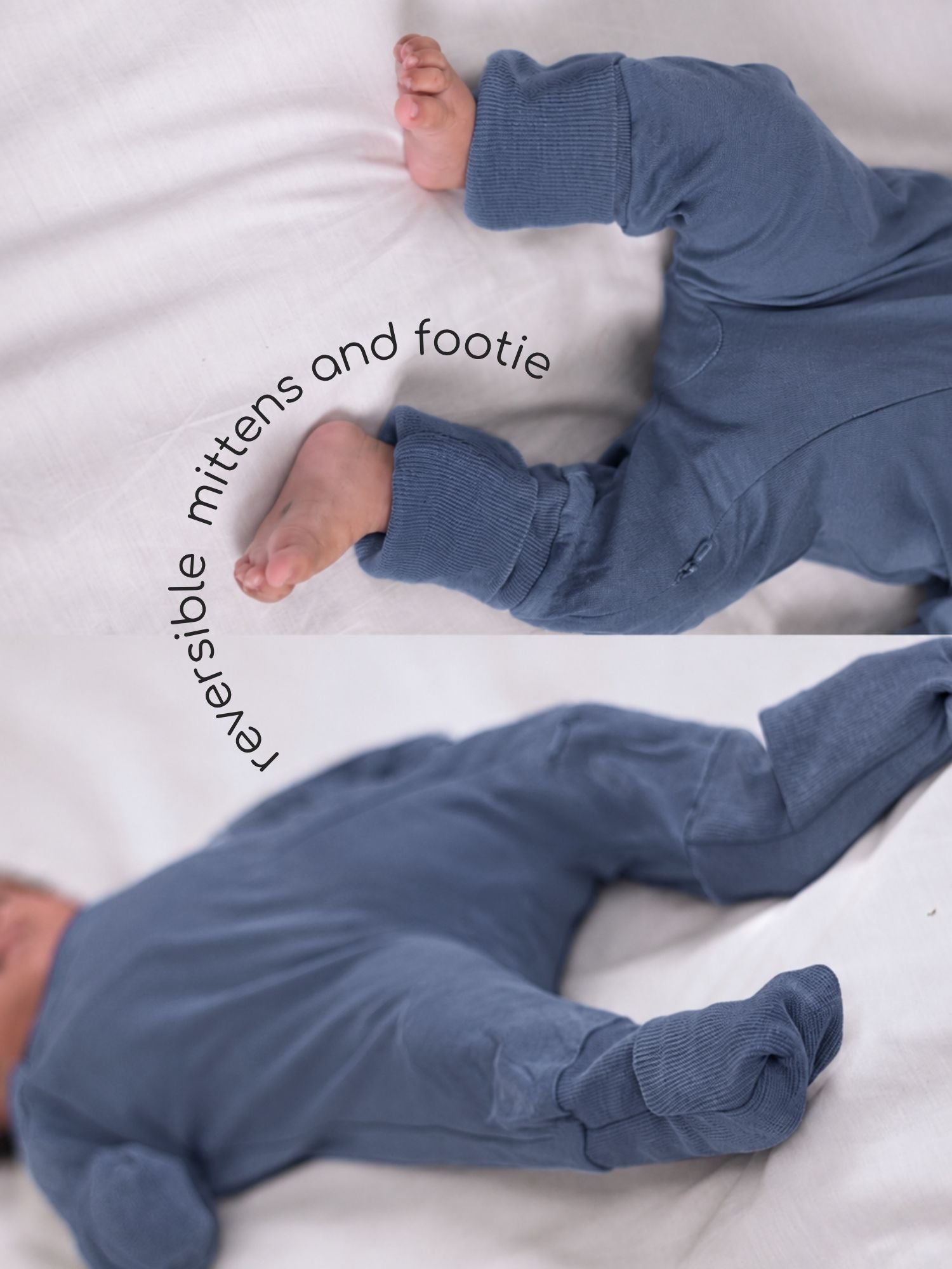 bamboo sleepsuit with reversible mittens & footie