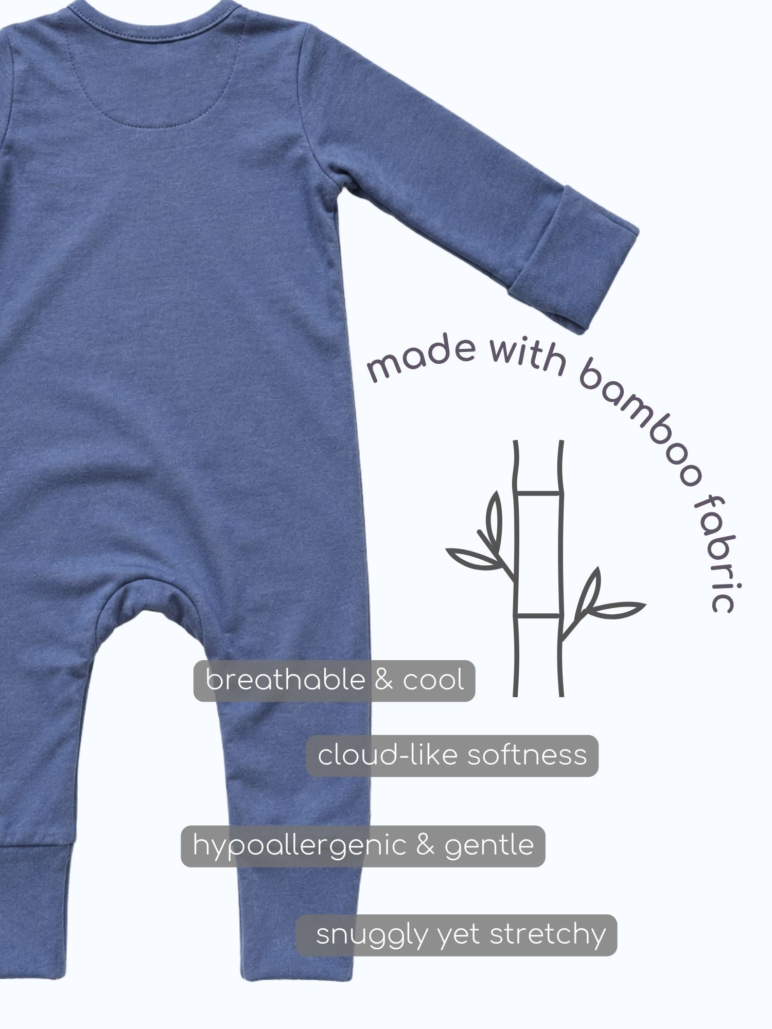 bamboo sleepsuit with reversible mittens & footie