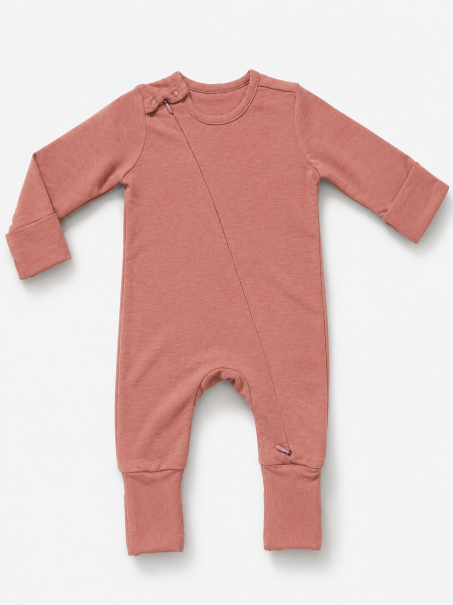 bamboo sleepsuit with reversible mittens & footie