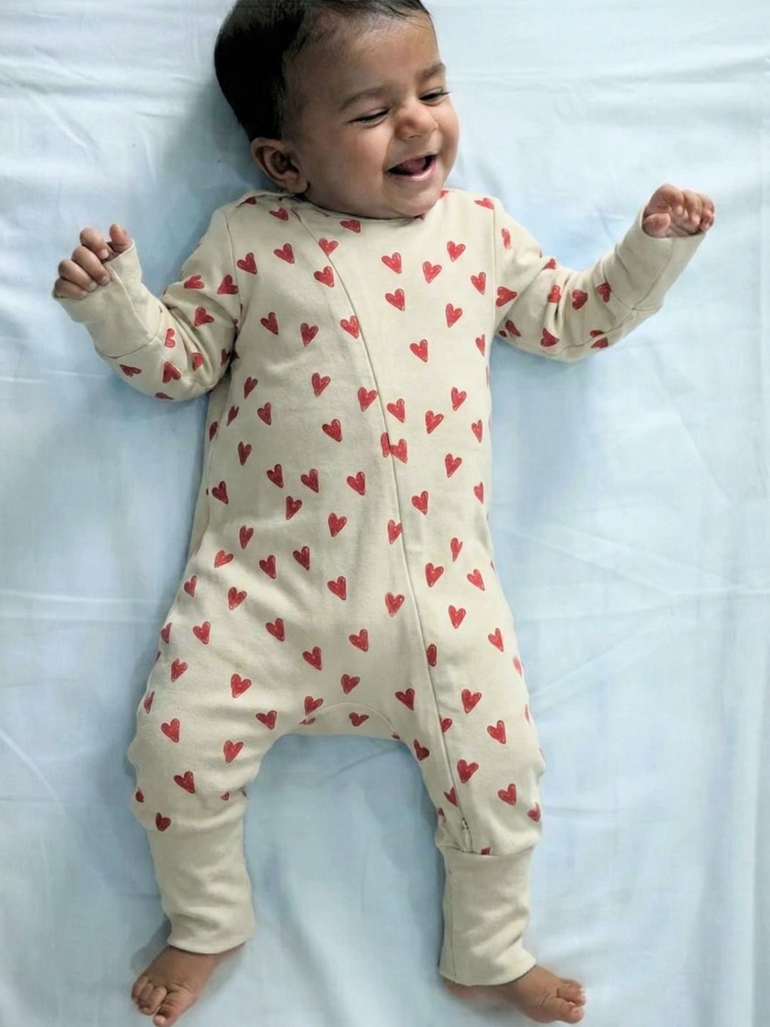 bamboo sleepsuit with reversible mittens & footie