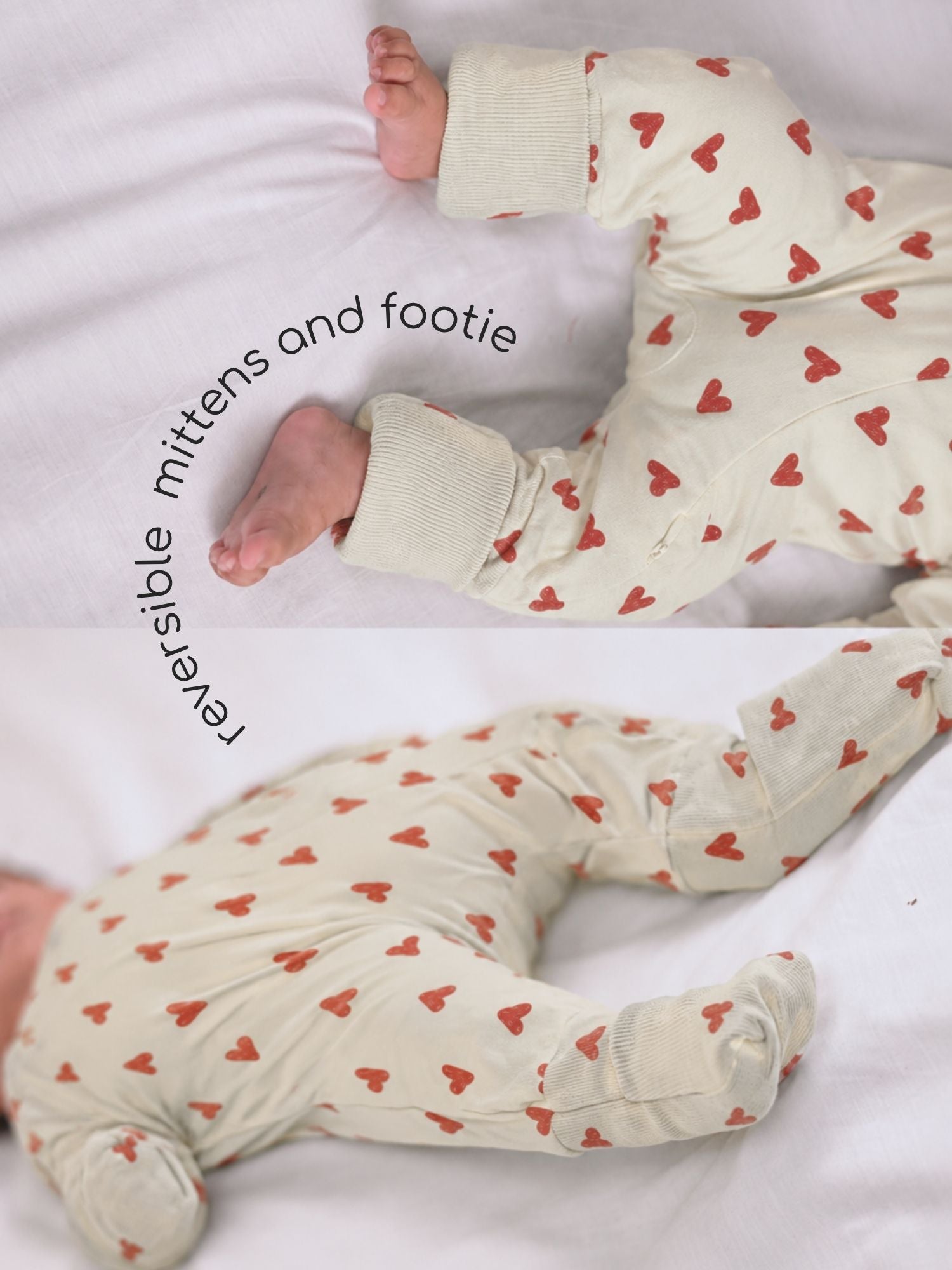 bamboo sleepsuit with reversible mittens & footie