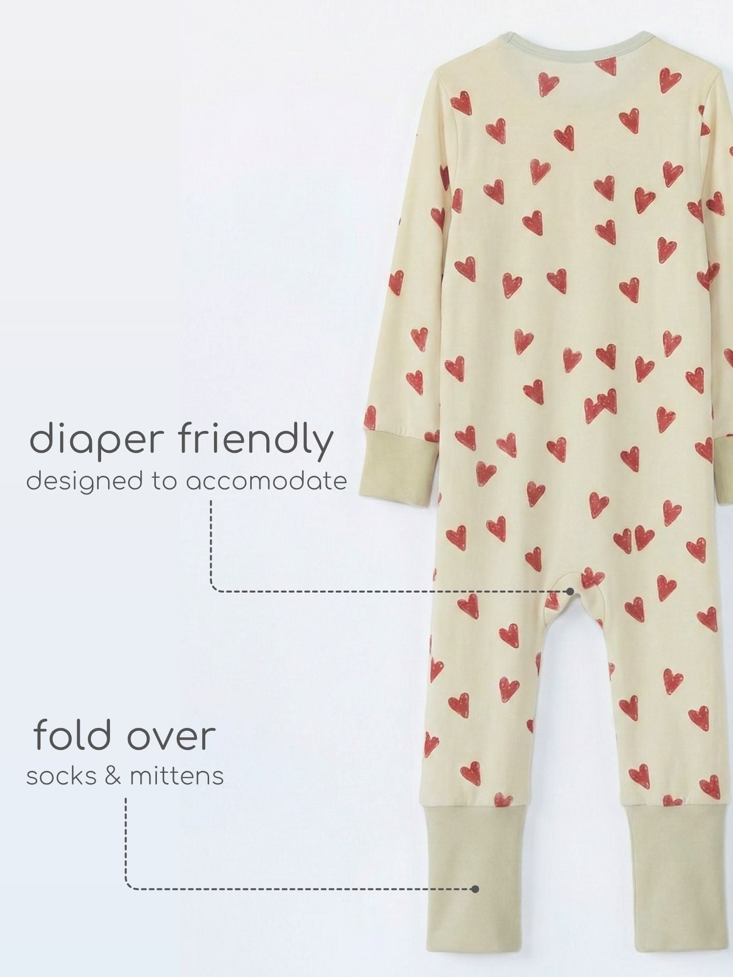 bamboo sleepsuit with reversible mittens & footie