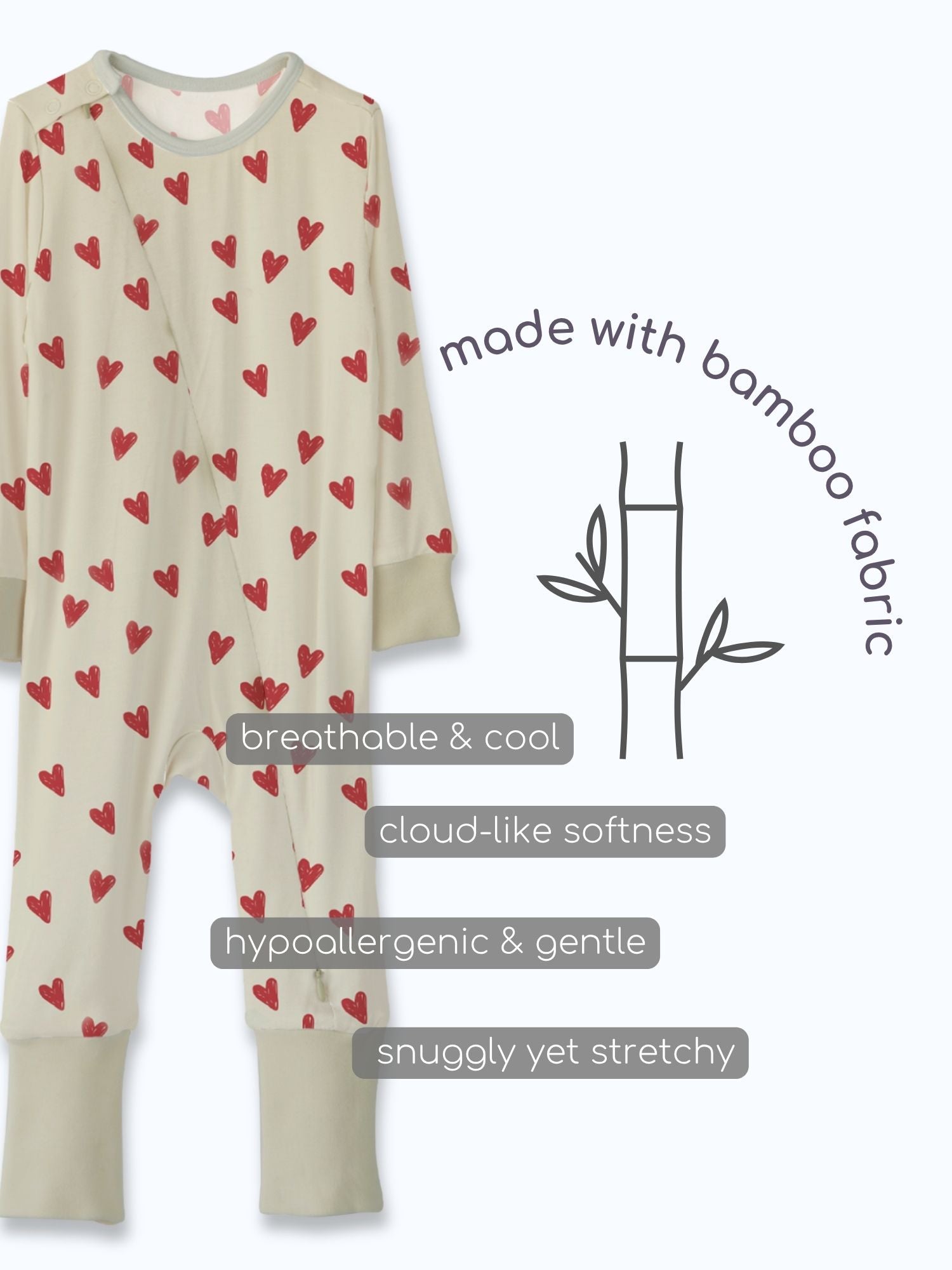 bamboo sleepsuit with reversible mittens & footie
