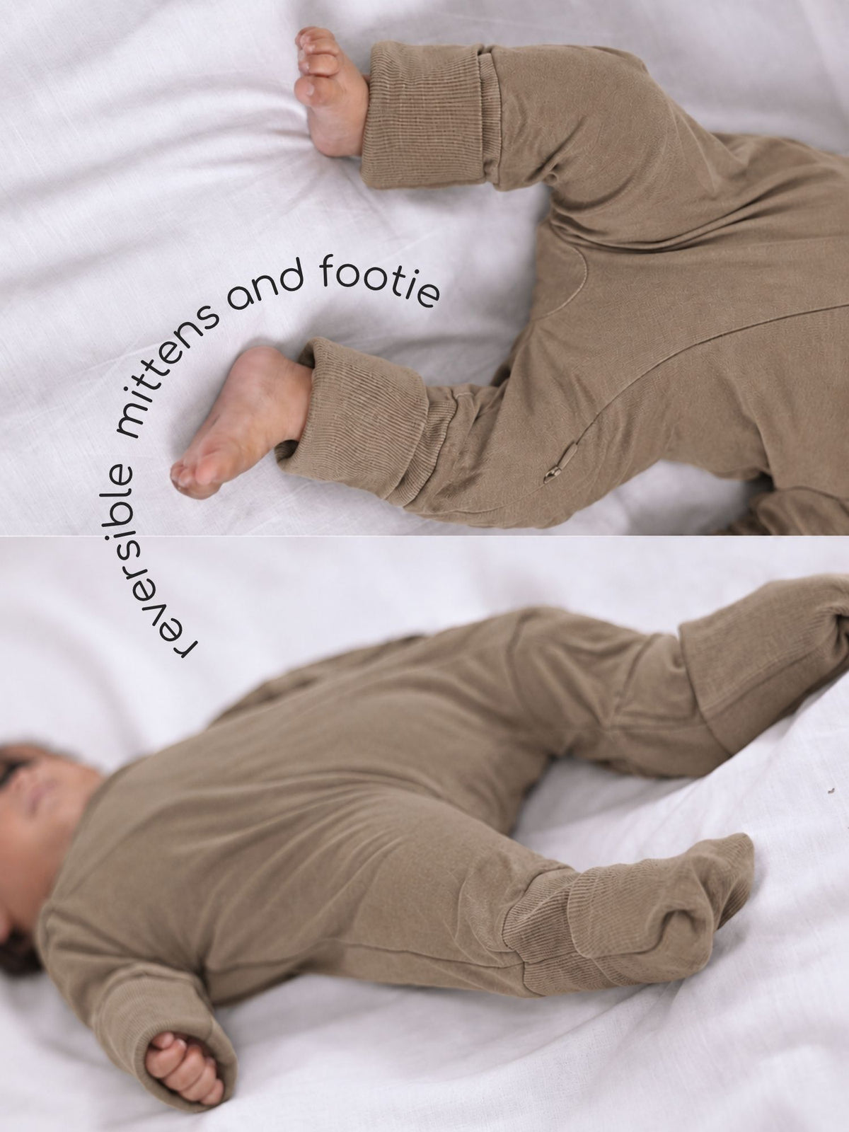 bamboo sleepsuit with reversible mittens & footie