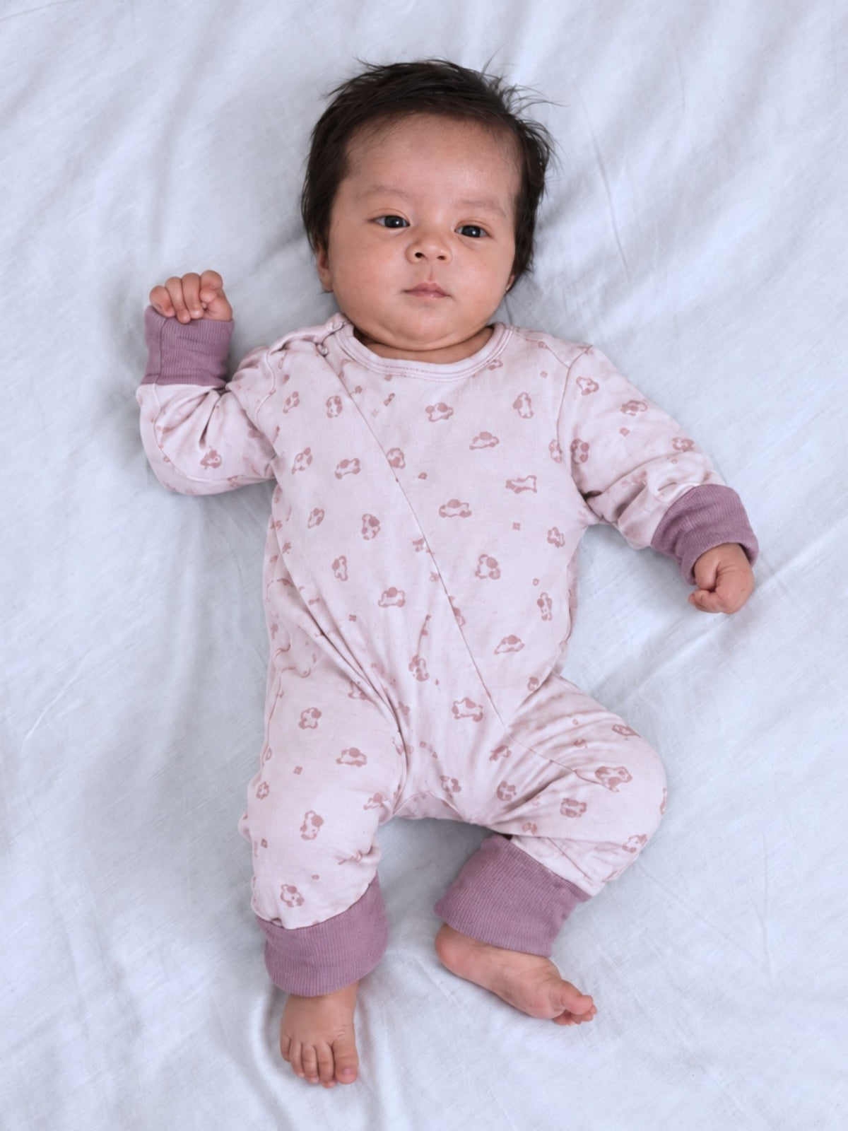 bamboo sleepsuit with reversible mittens & footie