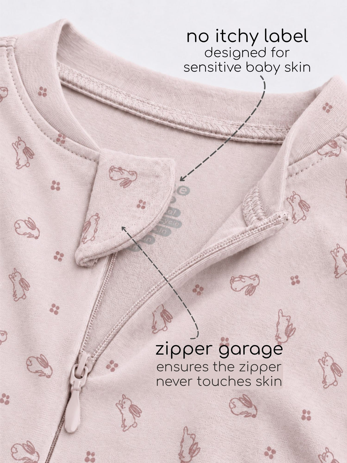 bamboo sleepsuit with reversible mittens & footie