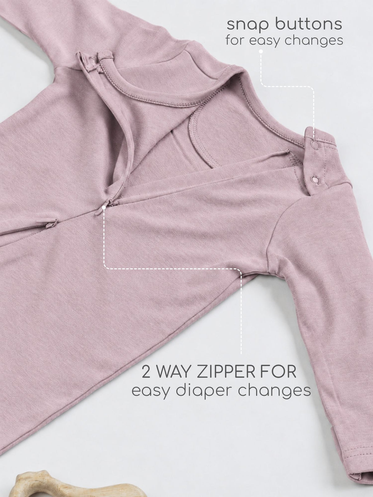 bamboo sleepsuit with reversible mittens & footie