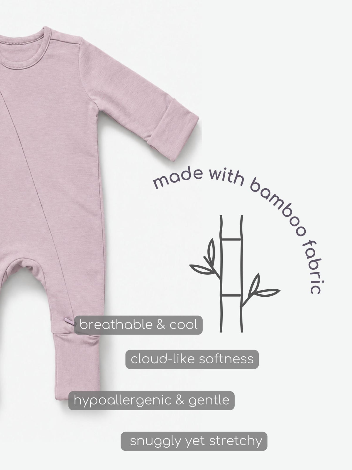 bamboo sleepsuit with reversible mittens & footie