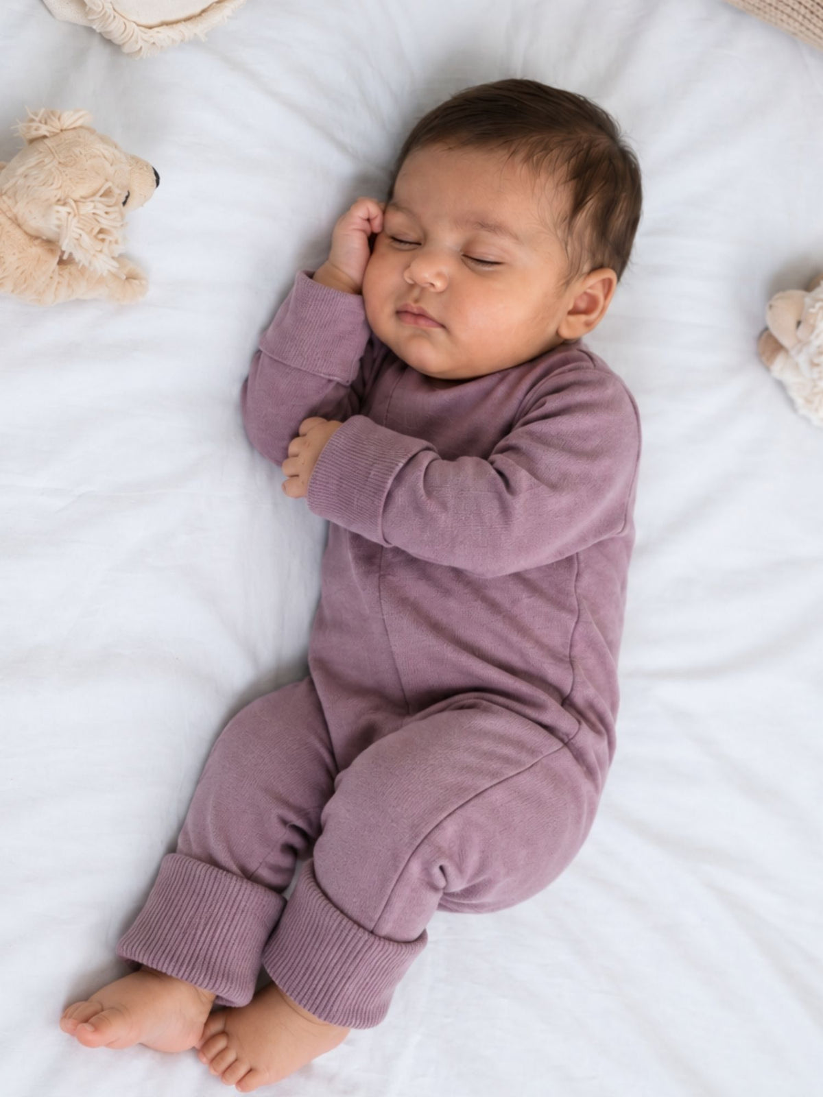 bamboo sleepsuit with reversible mittens & footie