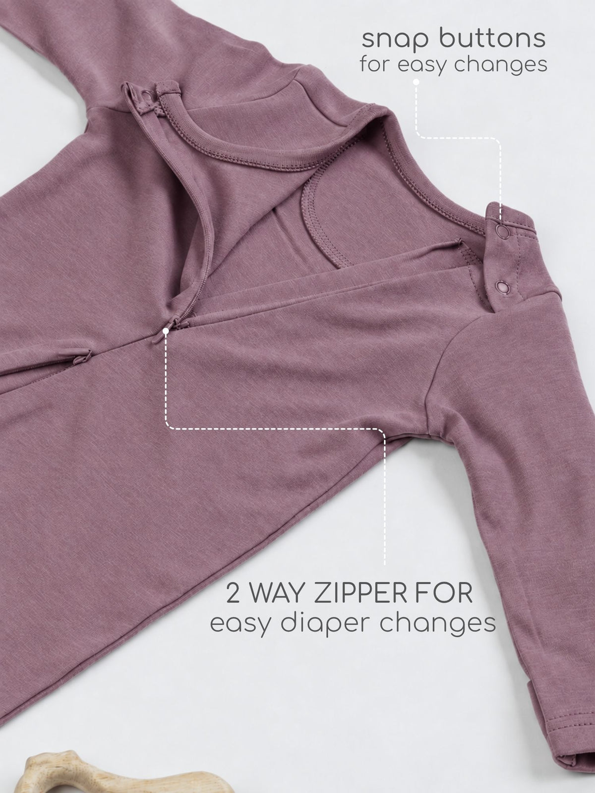 bamboo sleepsuit with reversible mittens & footie