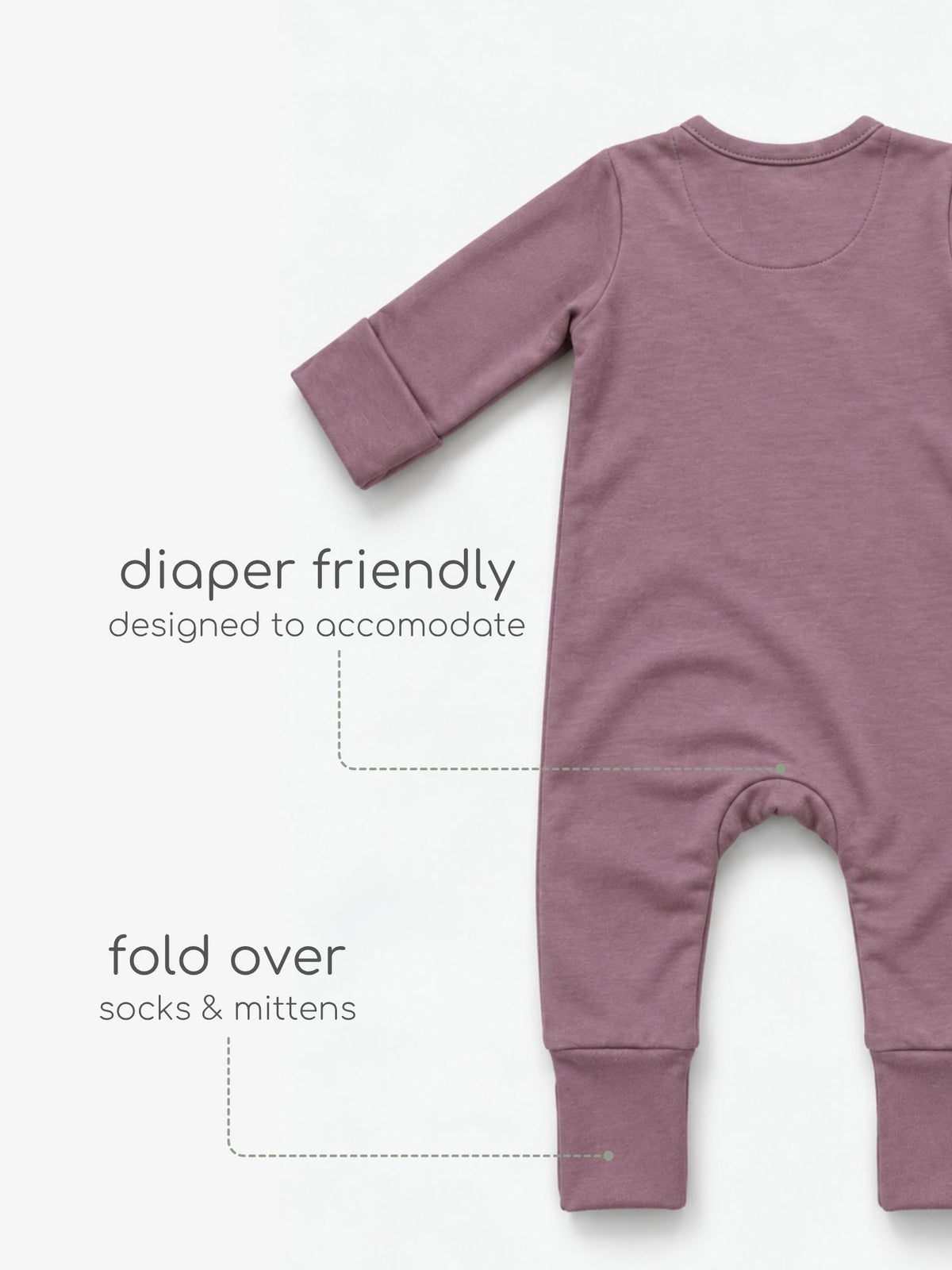 bamboo sleepsuit with reversible mittens & footie