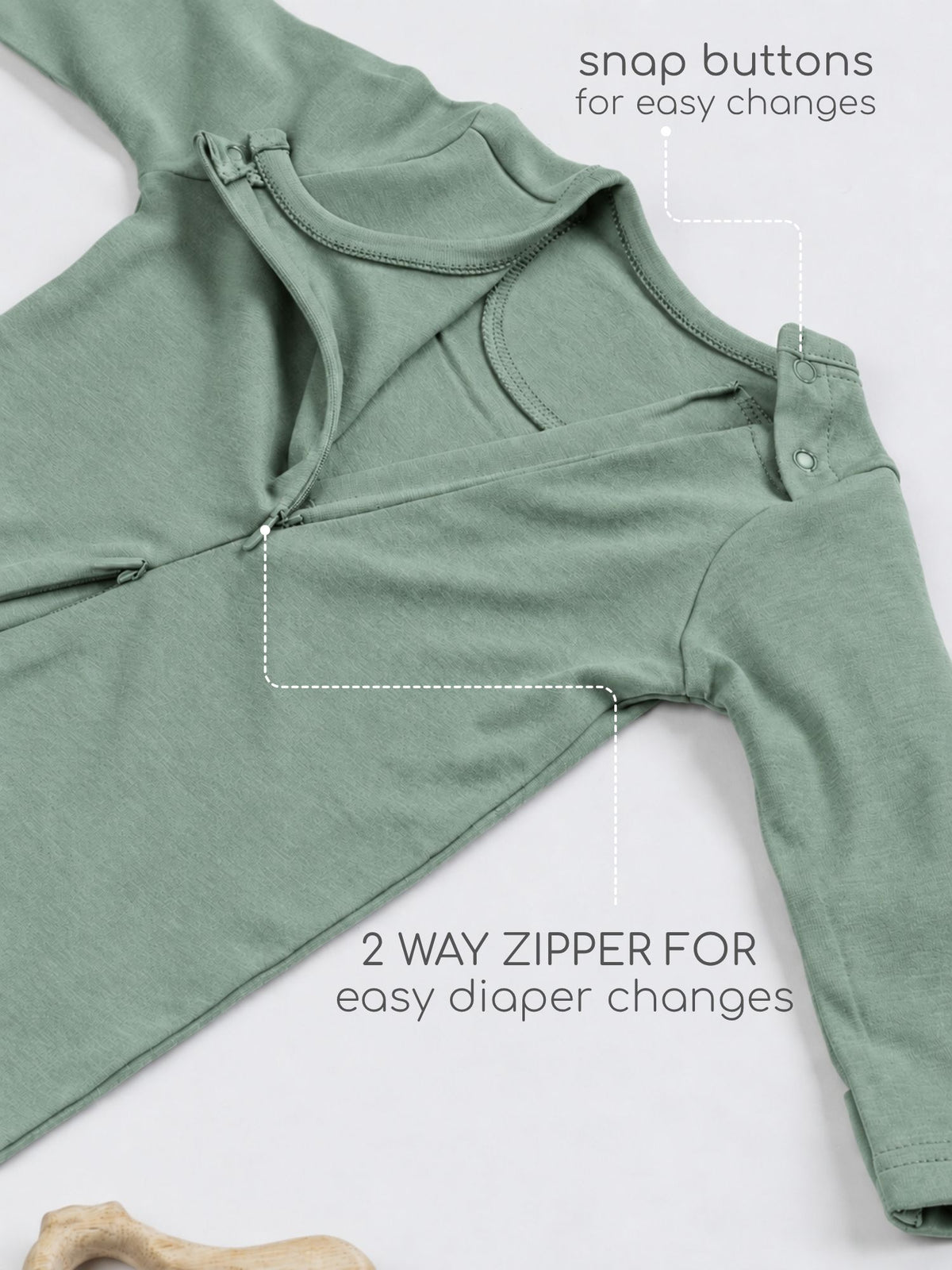 bamboo sleepsuit with reversible mittens & footie