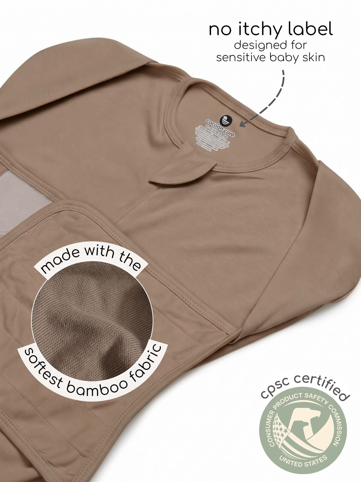 bamboo SNUGZIE™ 3 arms position swaddle pod