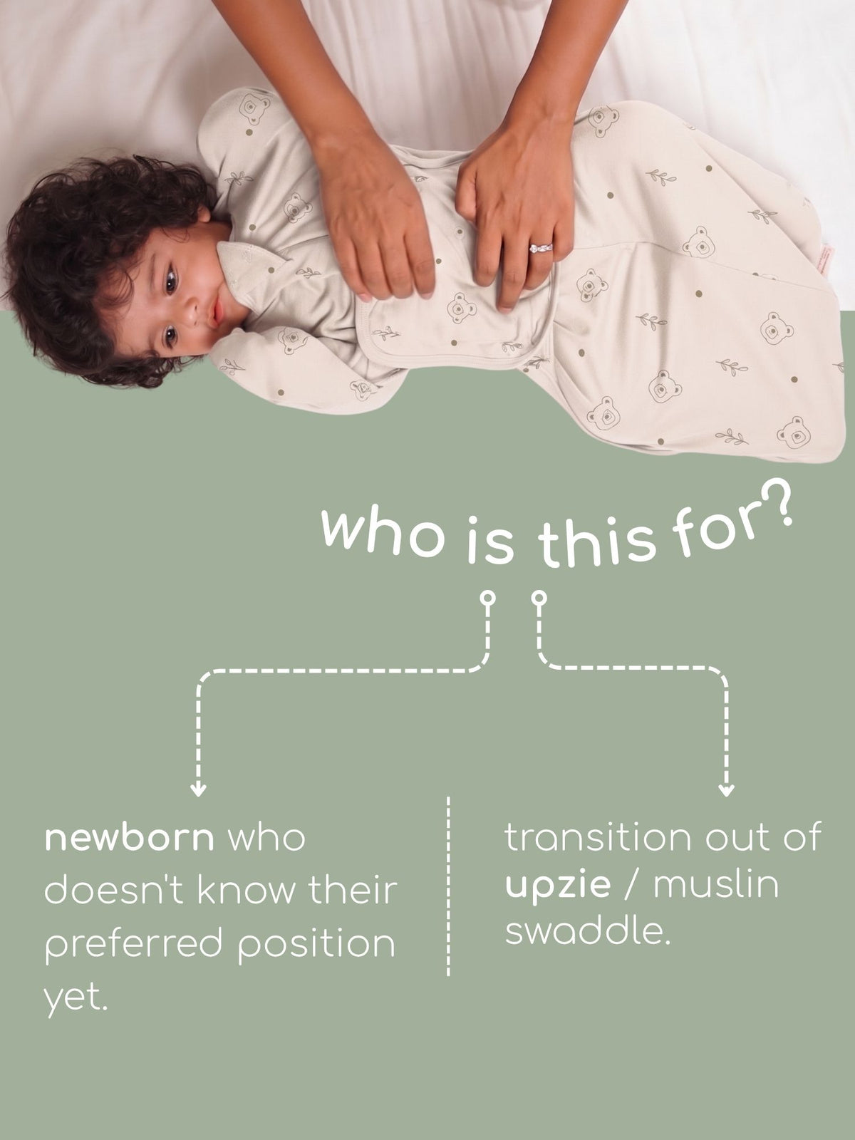bamboo SNUGZIE™ 3 arms position swaddle pod