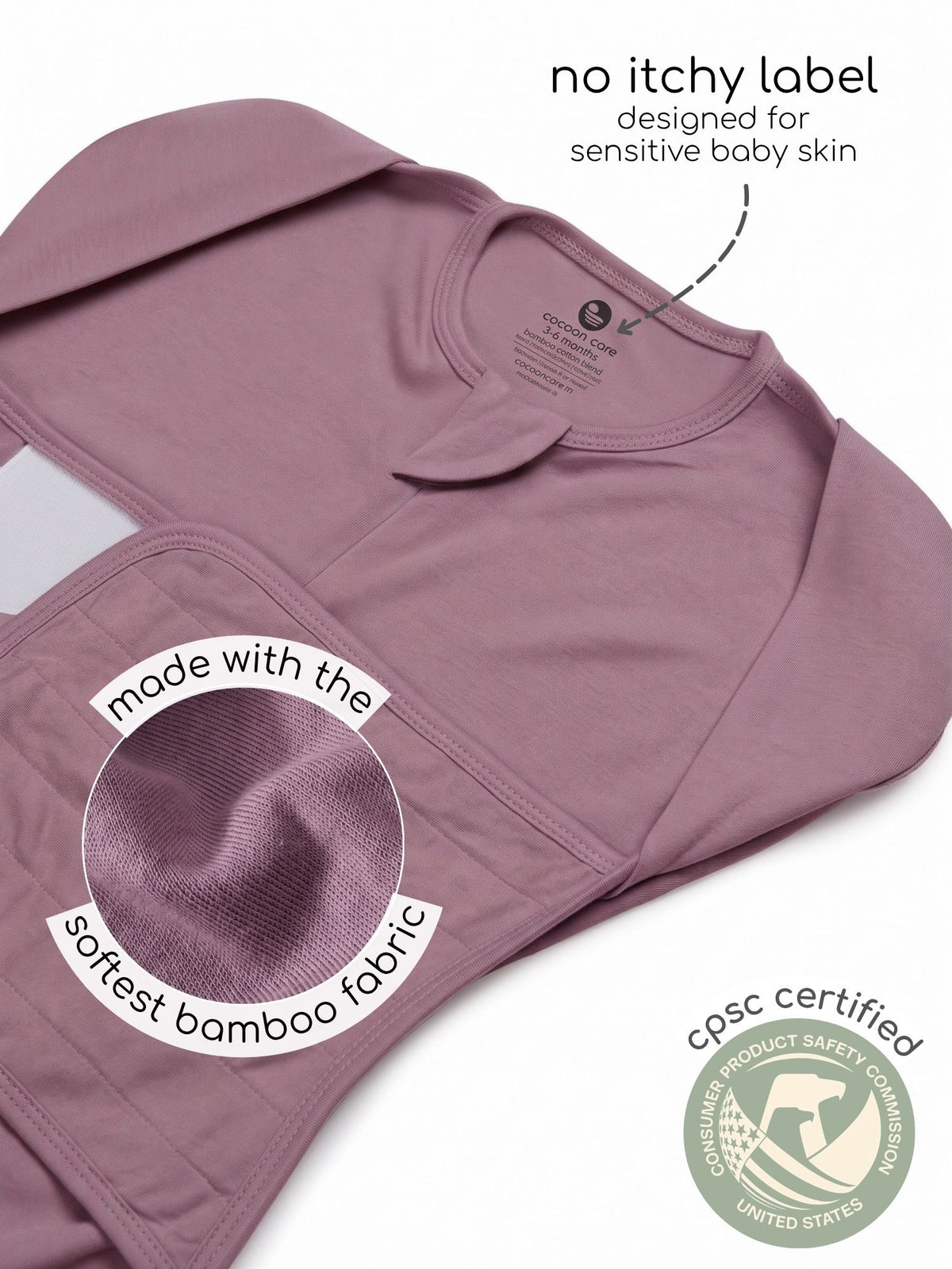 bamboo SNUGZIE™ 3 arms position swaddle pod
