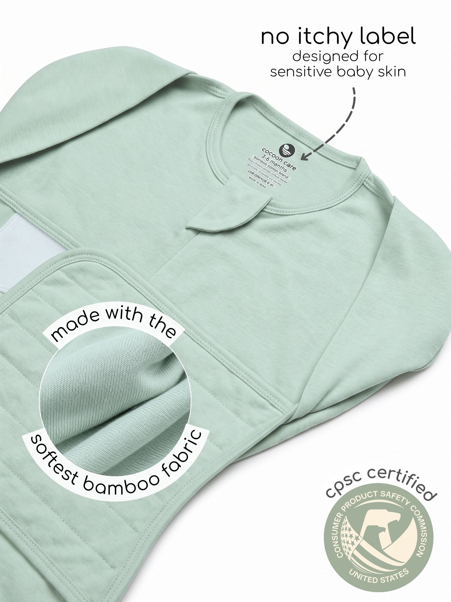 bamboo SNUGZIE™ 3 arms position swaddle pod