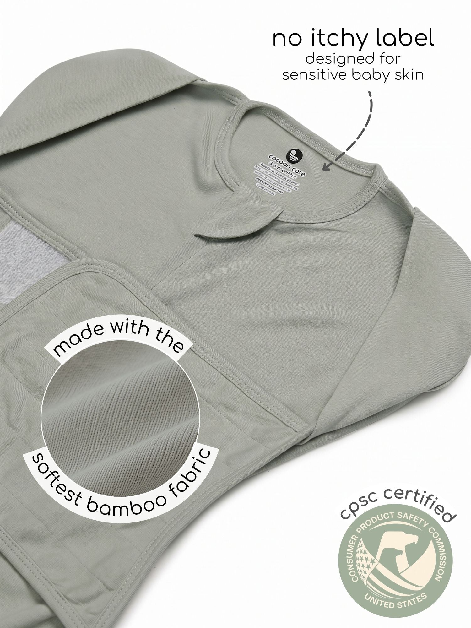 bamboo SNUGZIE™ 3 arms position swaddle pod