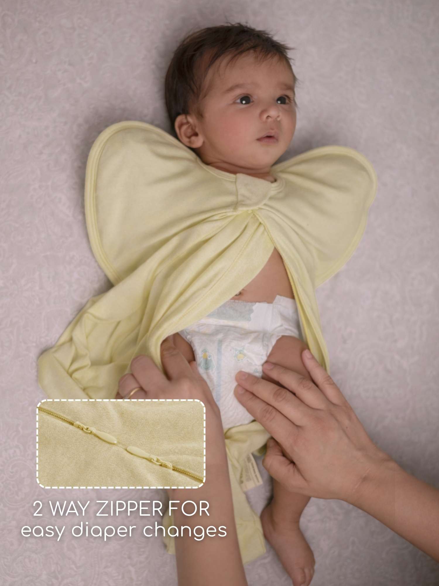 bamboo hands up swaddle pod for baby