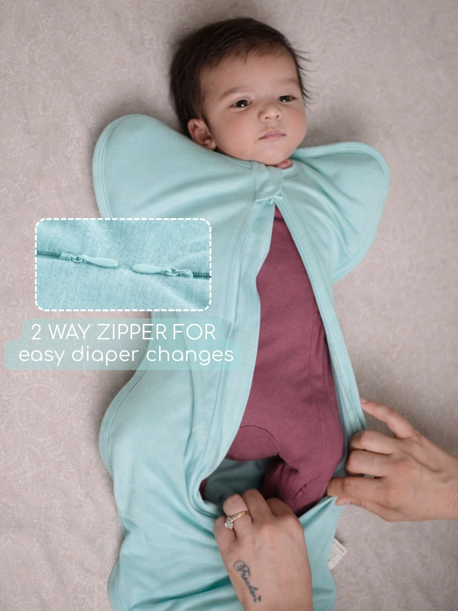 bamboo hands up swaddle pod for baby